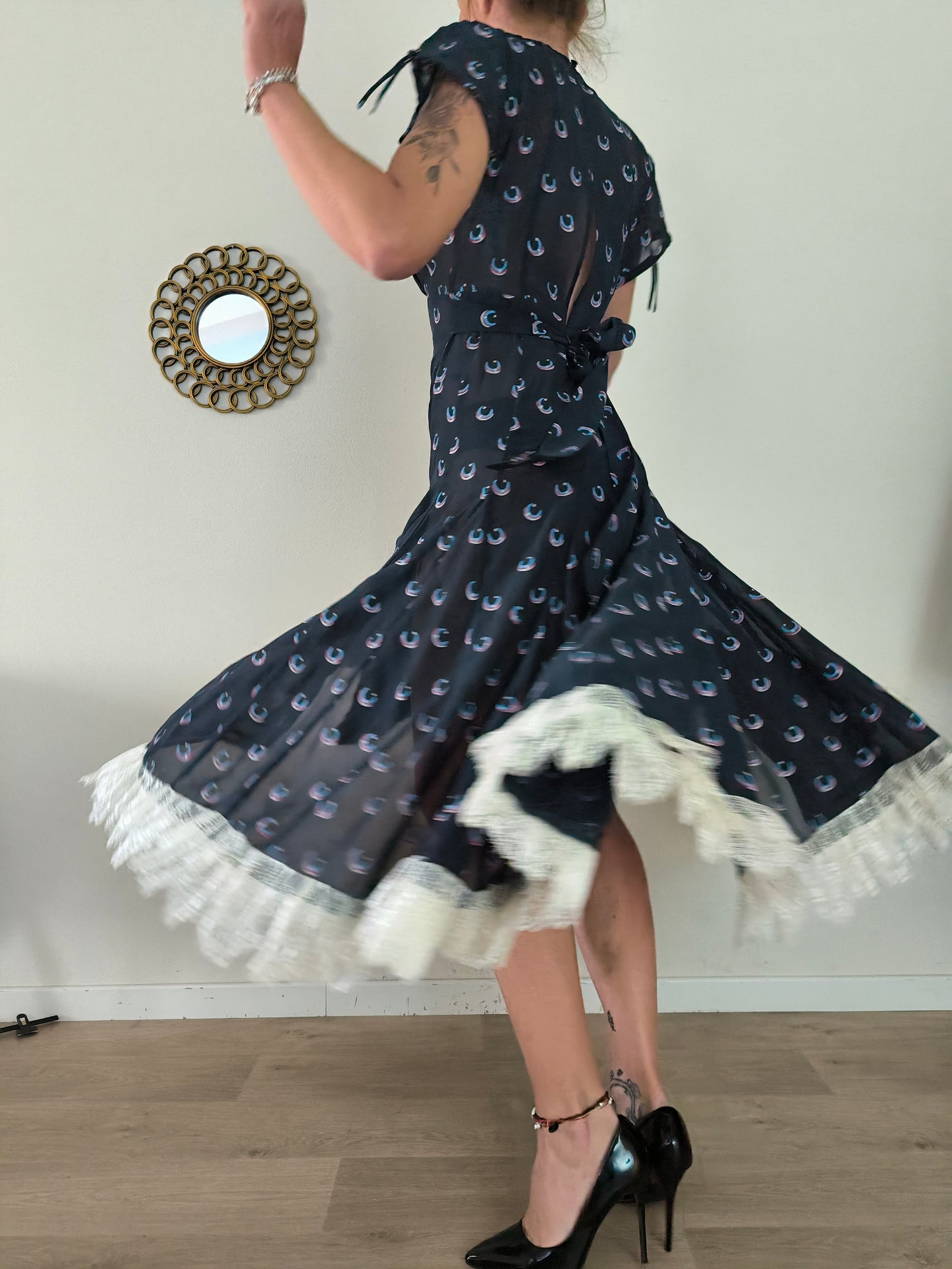 Maxi abito vintage fantasia