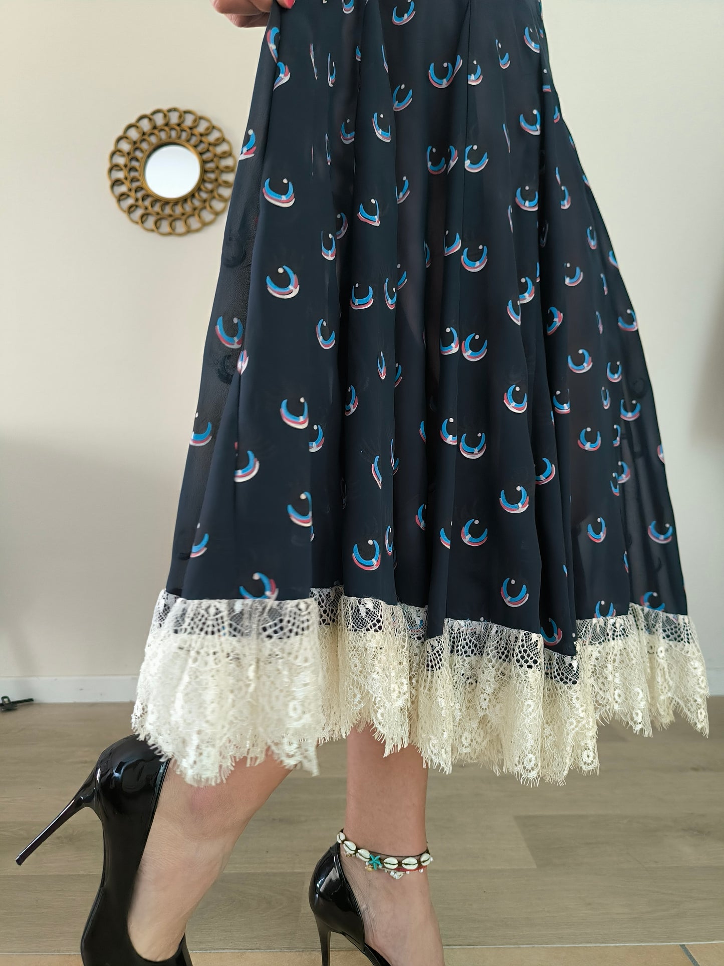 Maxi abito vintage fantasia