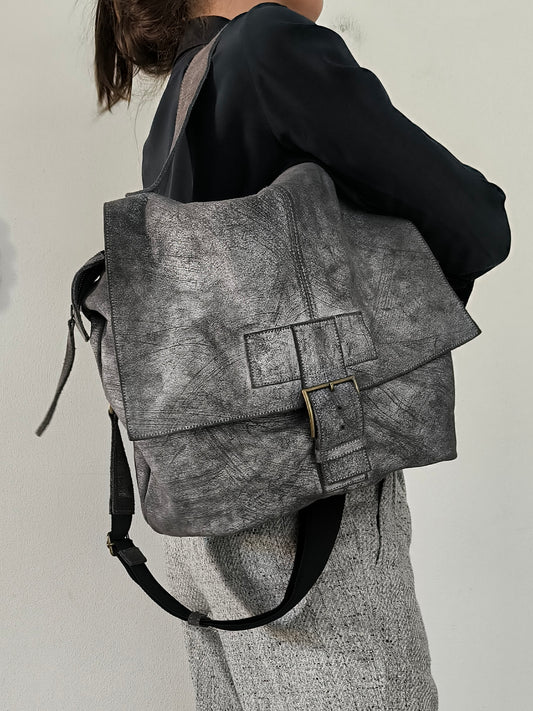 Borsa postina in pelle artigianale PS Red Whale