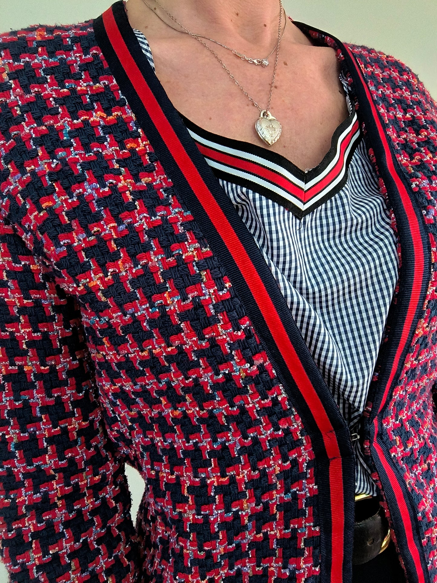 Giacca tessuto chanel rosso/blu