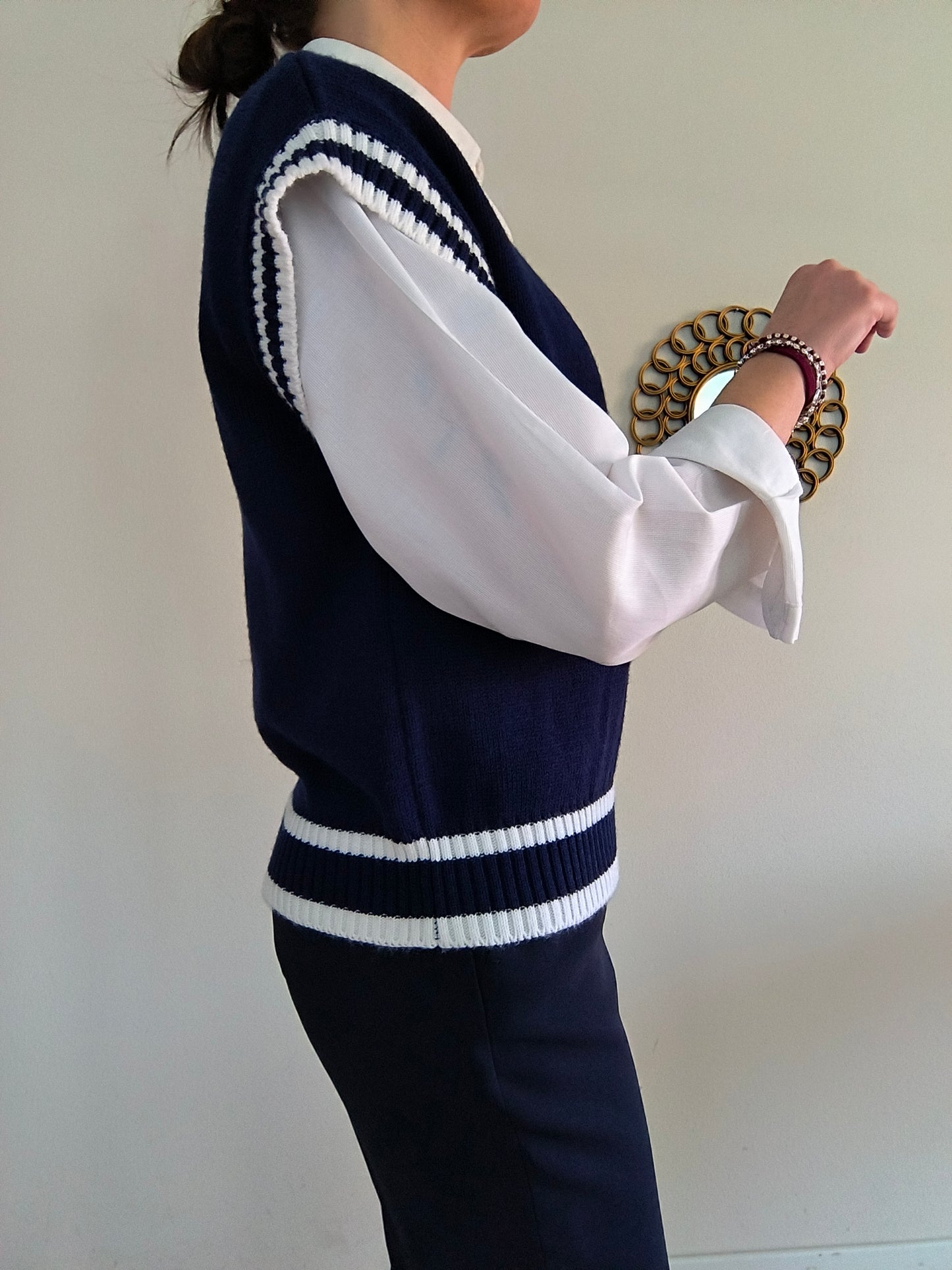 Gilet smanicato blu tg u
