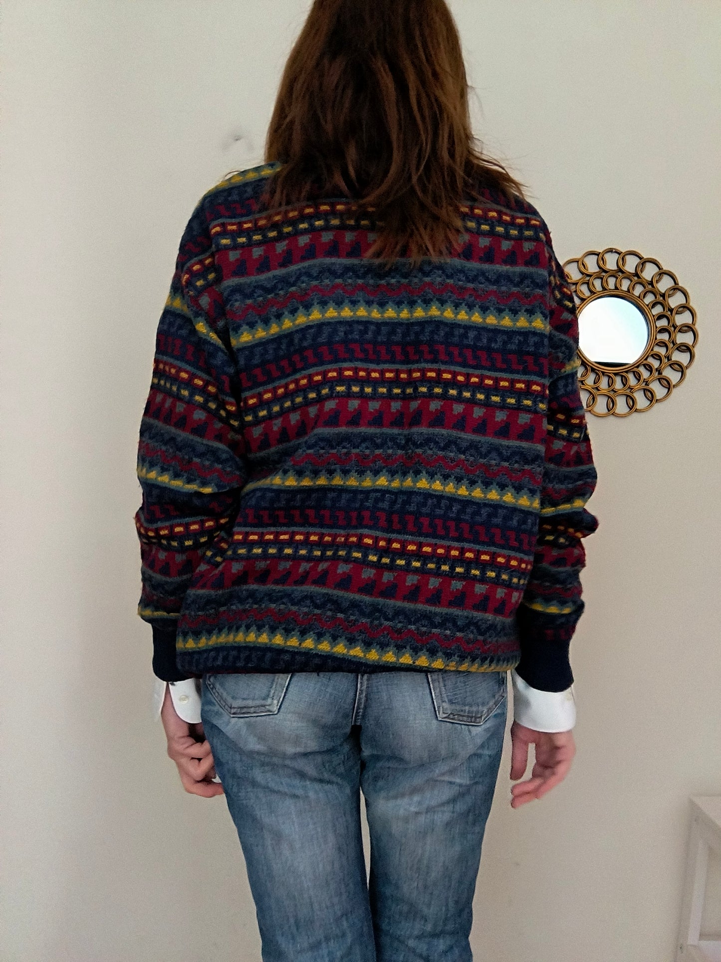 Cardigan fantasia in lana e alpaca peruviana