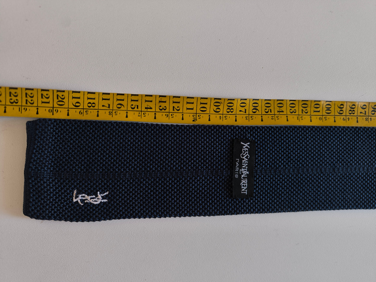 Cravatta Yves Saint Laurent blu cotone