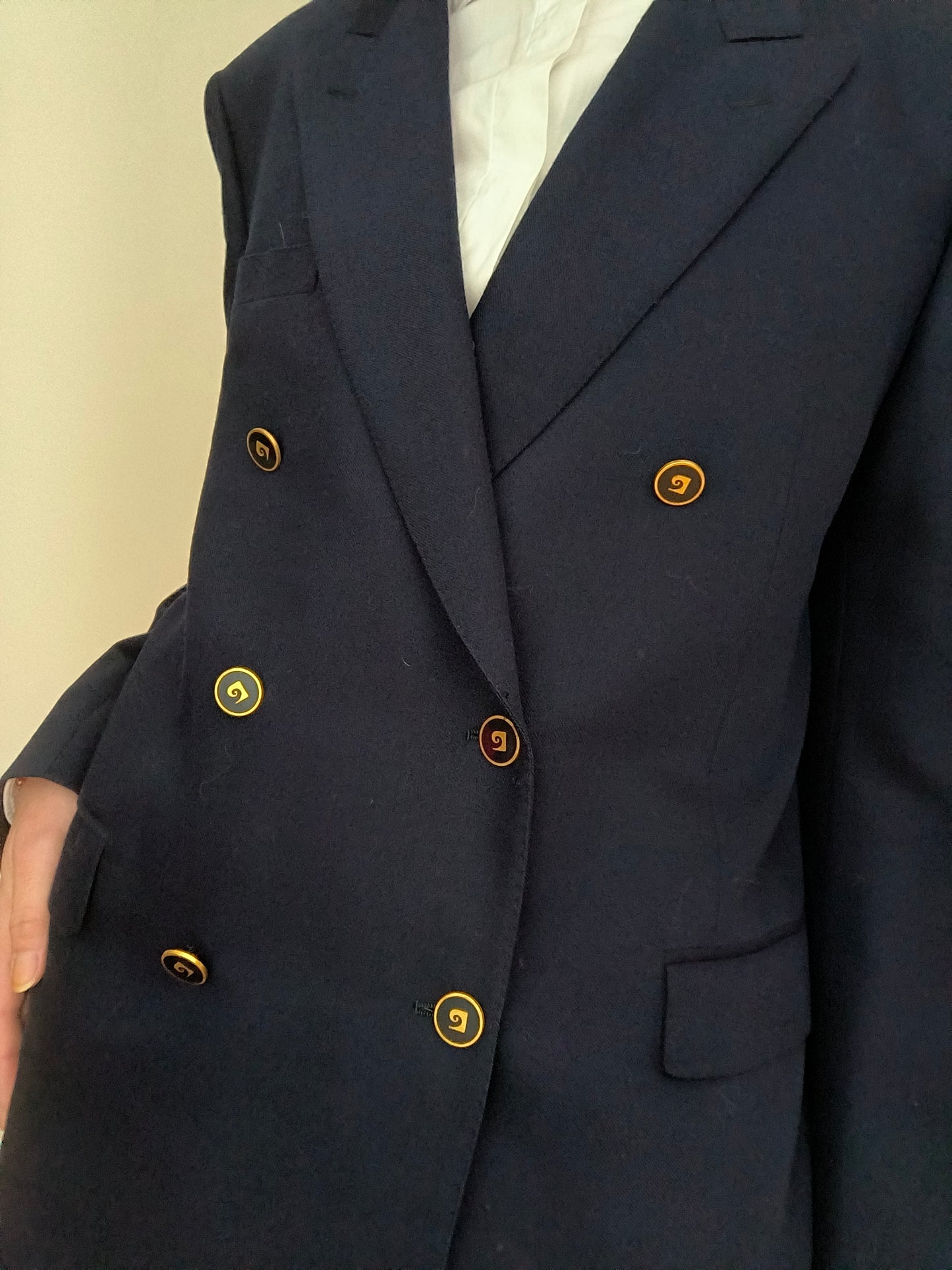 Blazer doppiopetto Pier Cardin blu pura lana tg 52