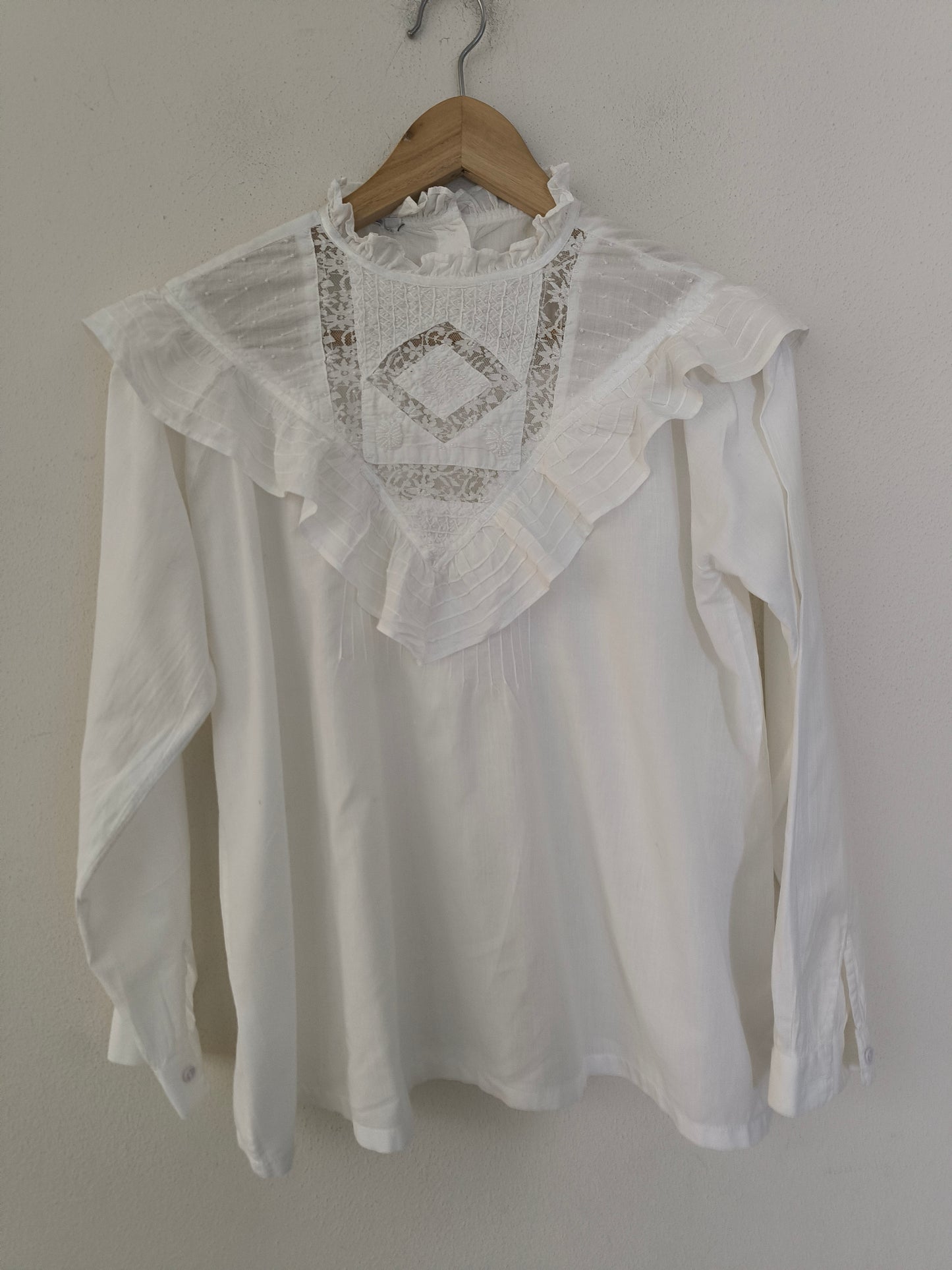 Camicetta vintage bianca con pizzo
