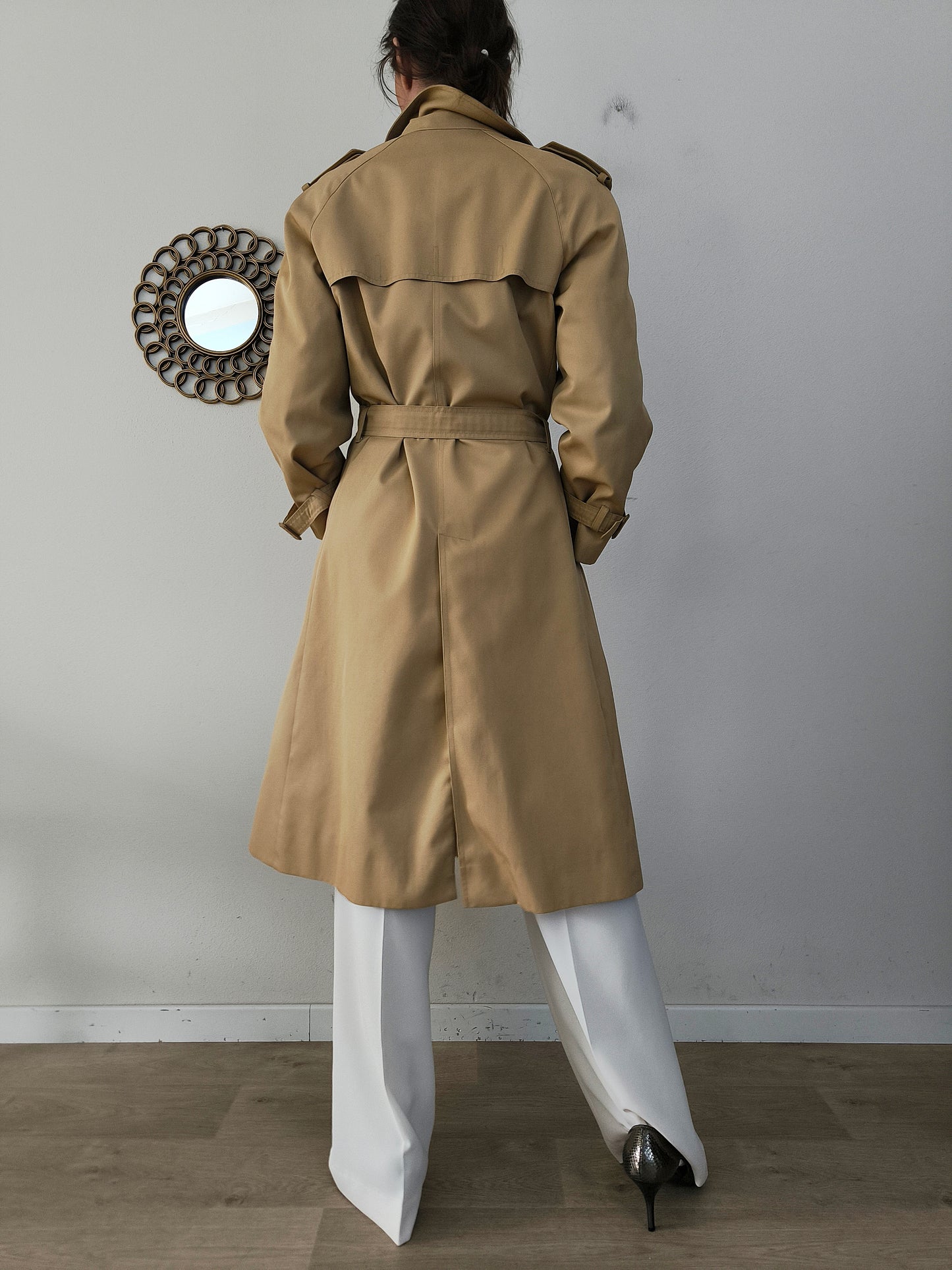 Trench impermeabile vintage sabbia tg M