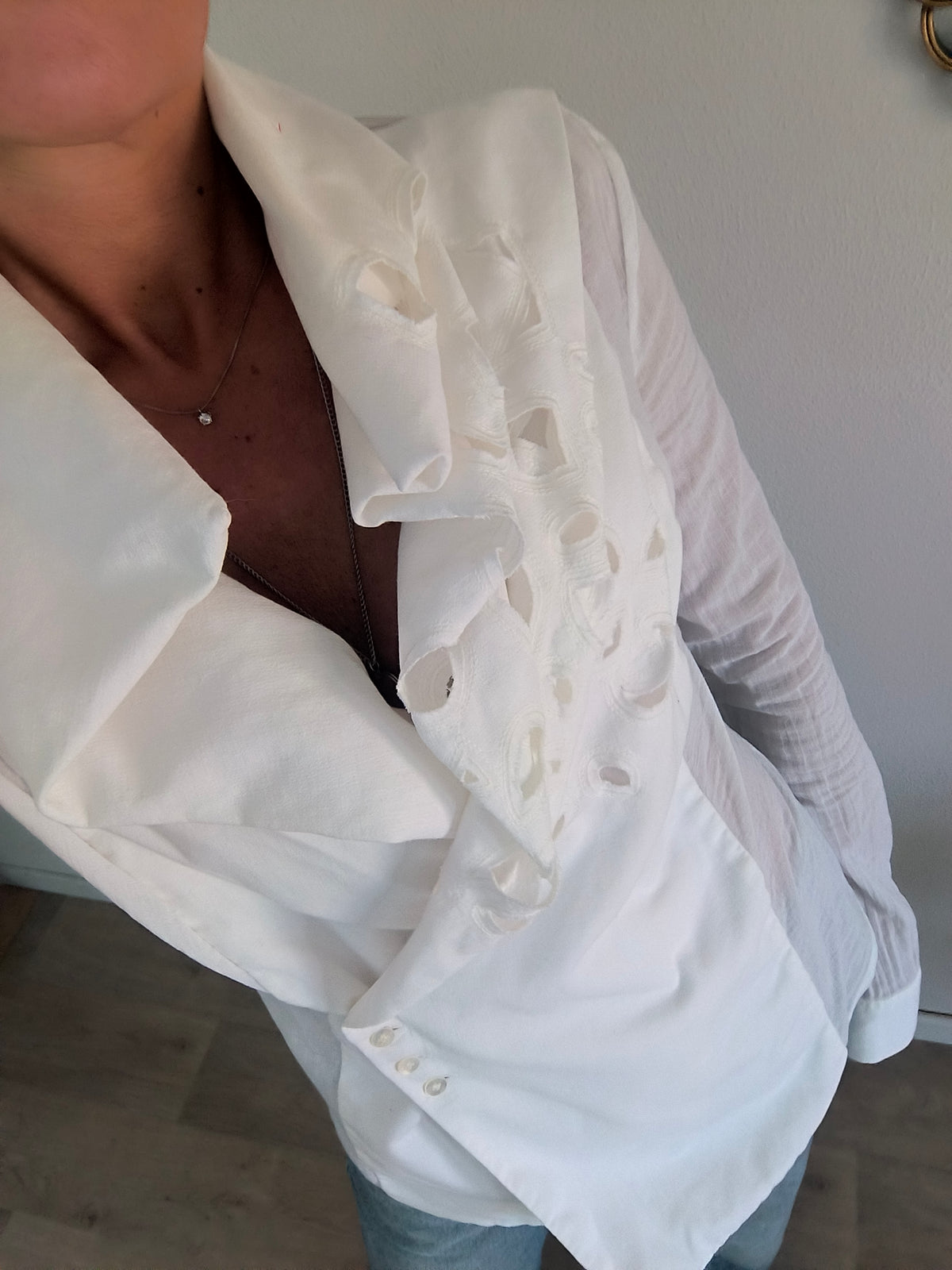 Giacca camicia Malloni in cotone bianco