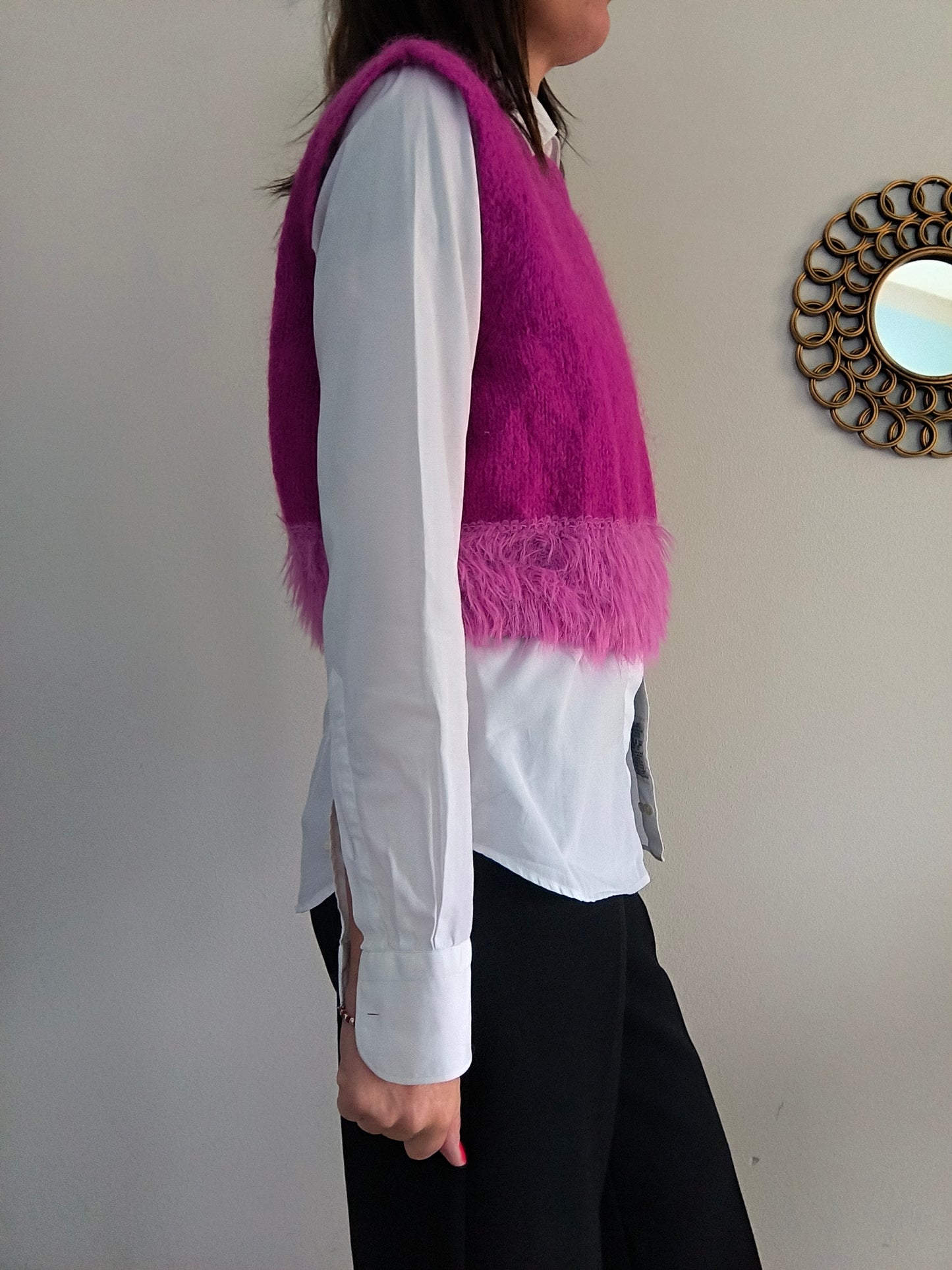 Maglioncino fucsia in mohair