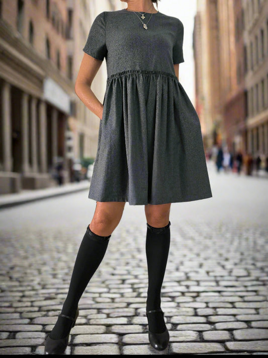 Doll's dress Semicouture 1 in misto lana grigio