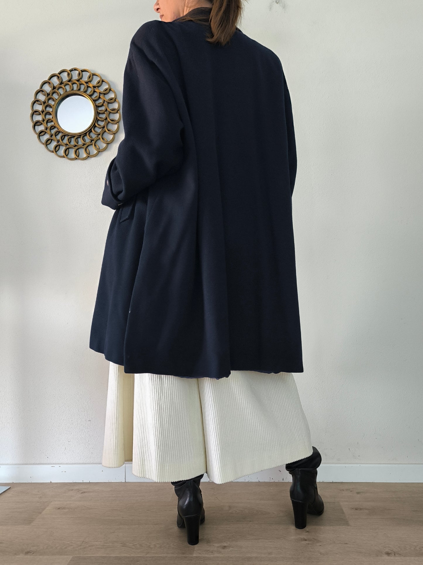 Cappotto Alessandra Alpi blu in lana e cashmere
