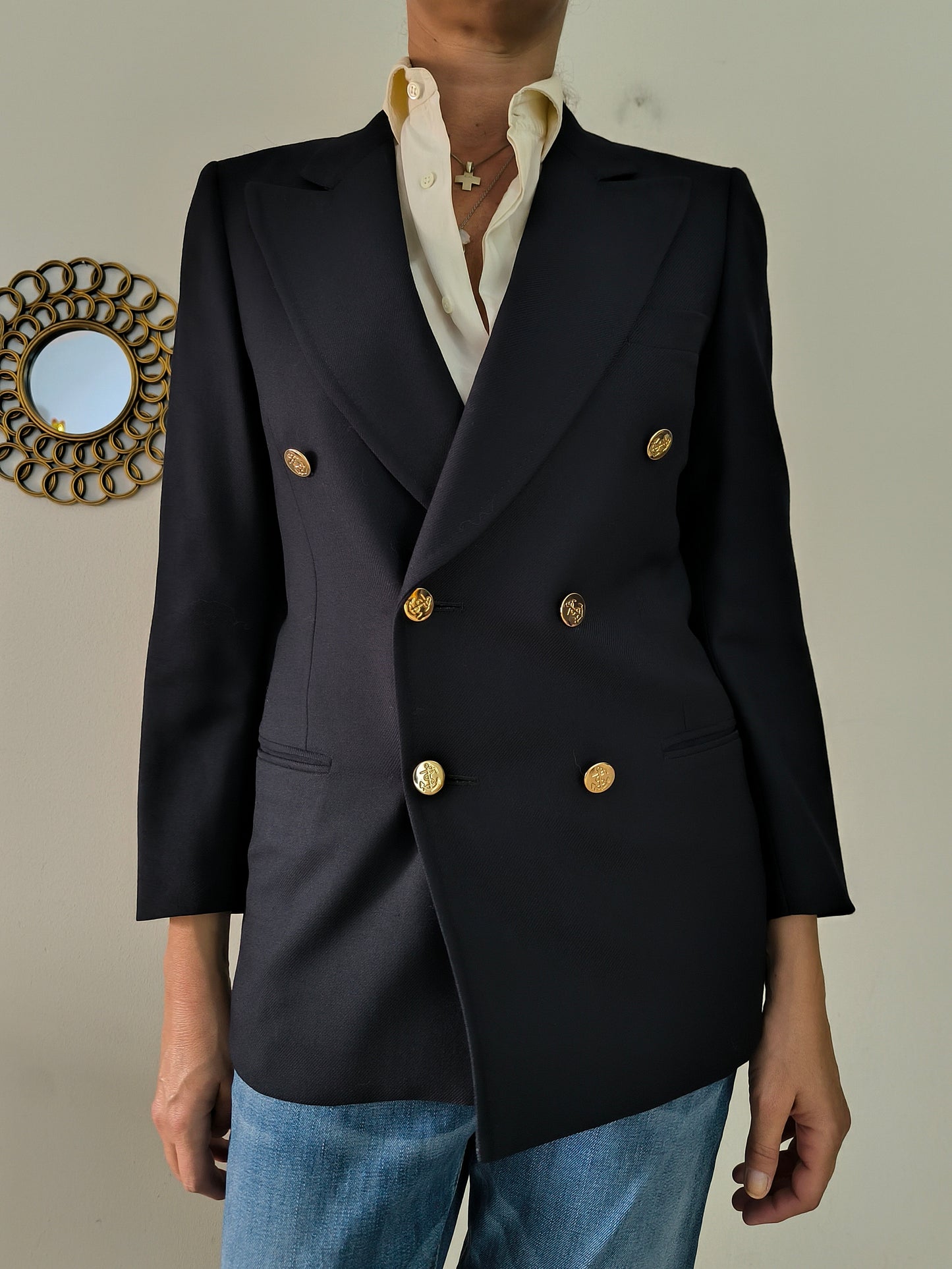 Blazer doppiopetto marina pura lana vergine