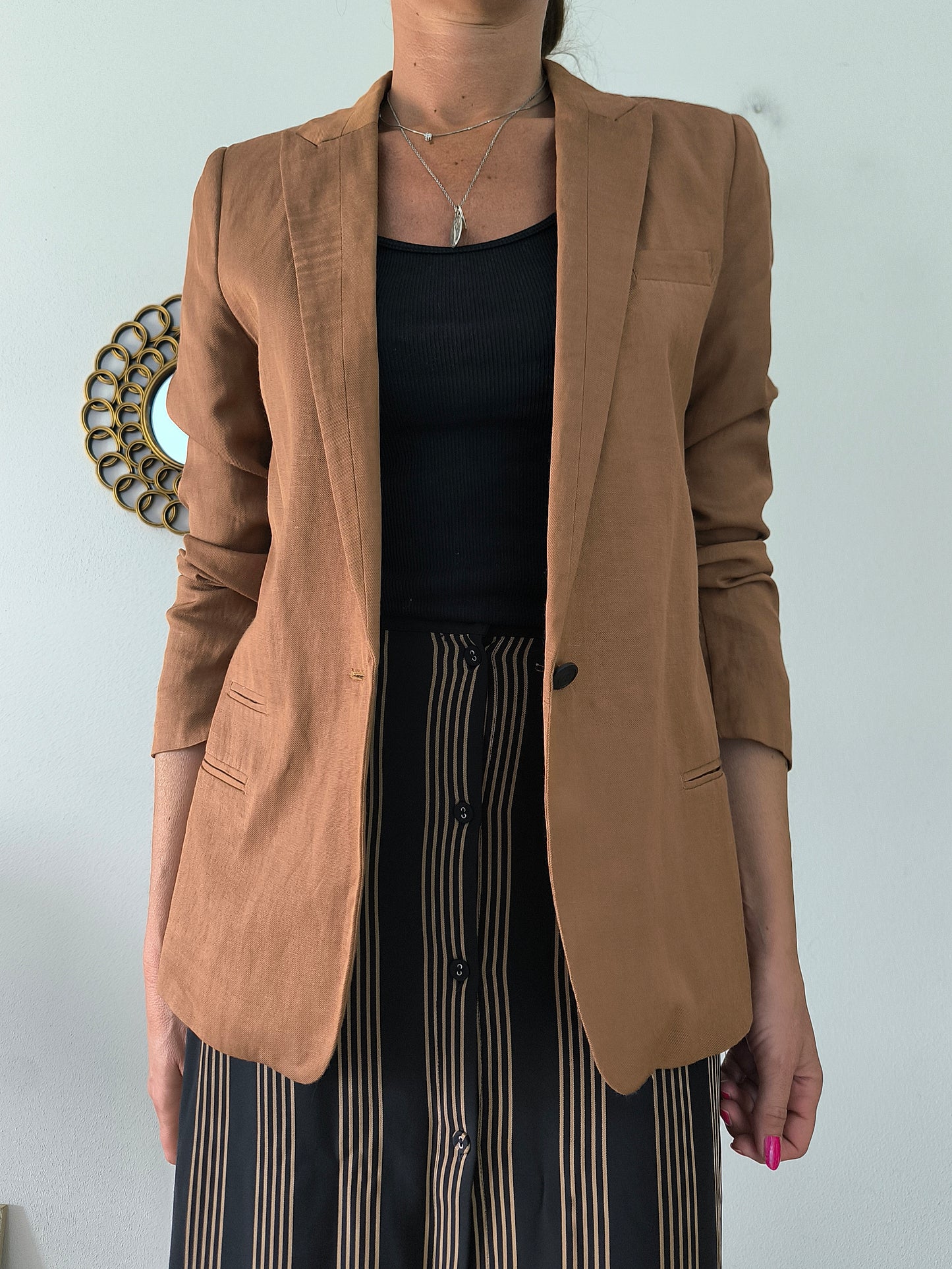 Blazer leggero in viscosa e lino