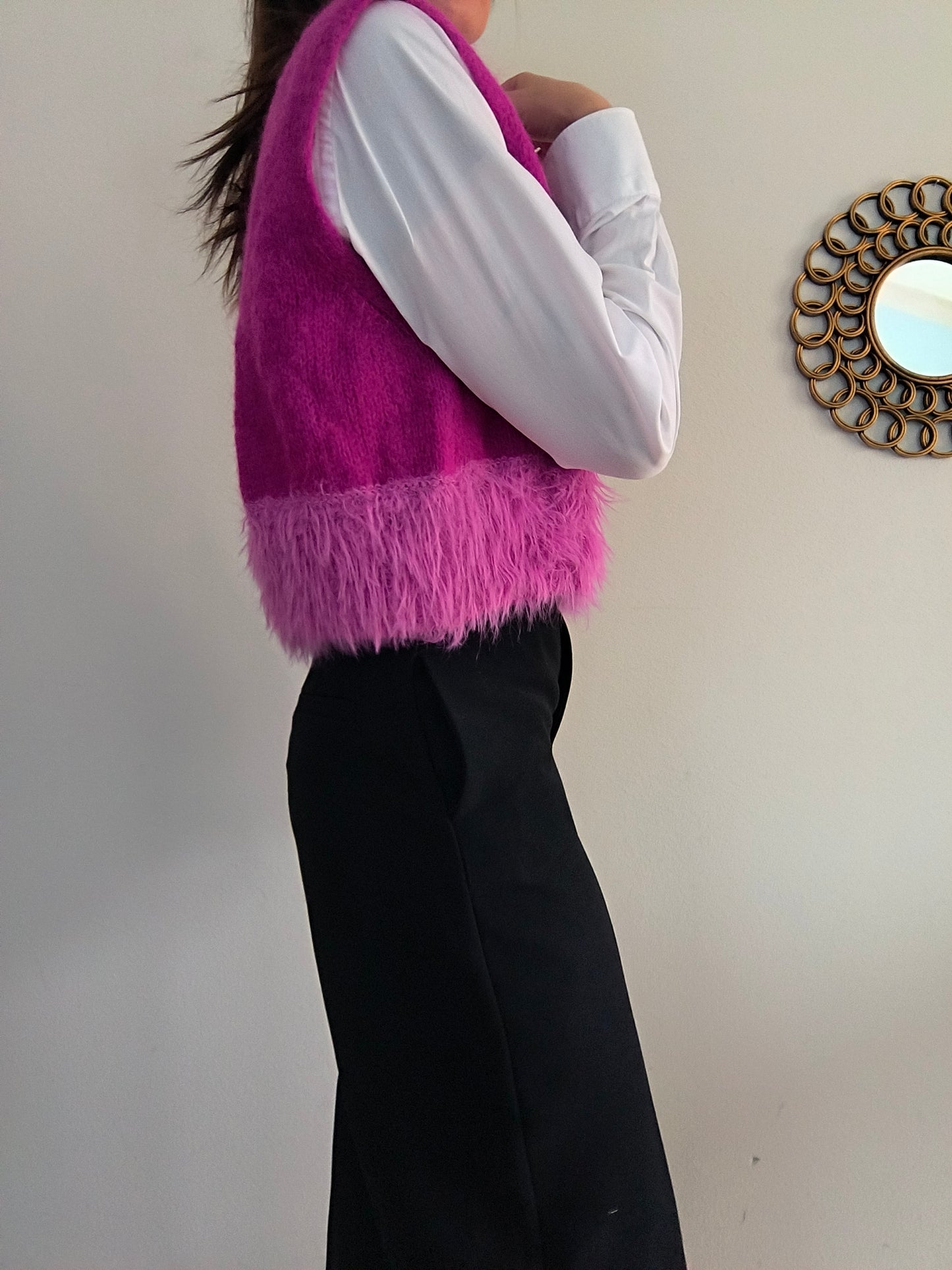 Maglioncino fucsia in mohair