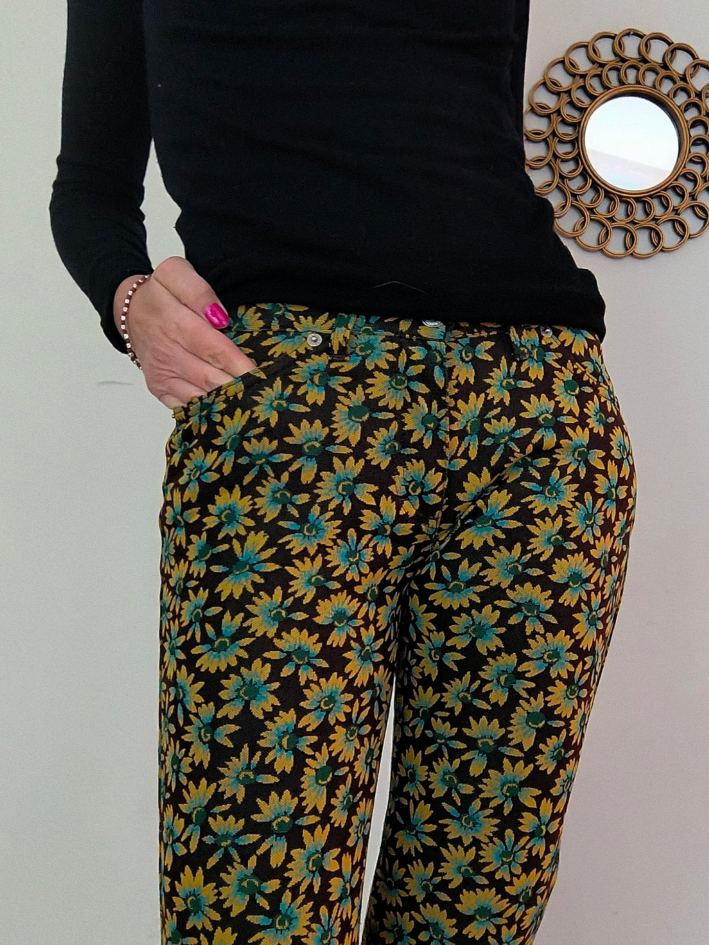 Pantalone tapestry Indian Rose tg S