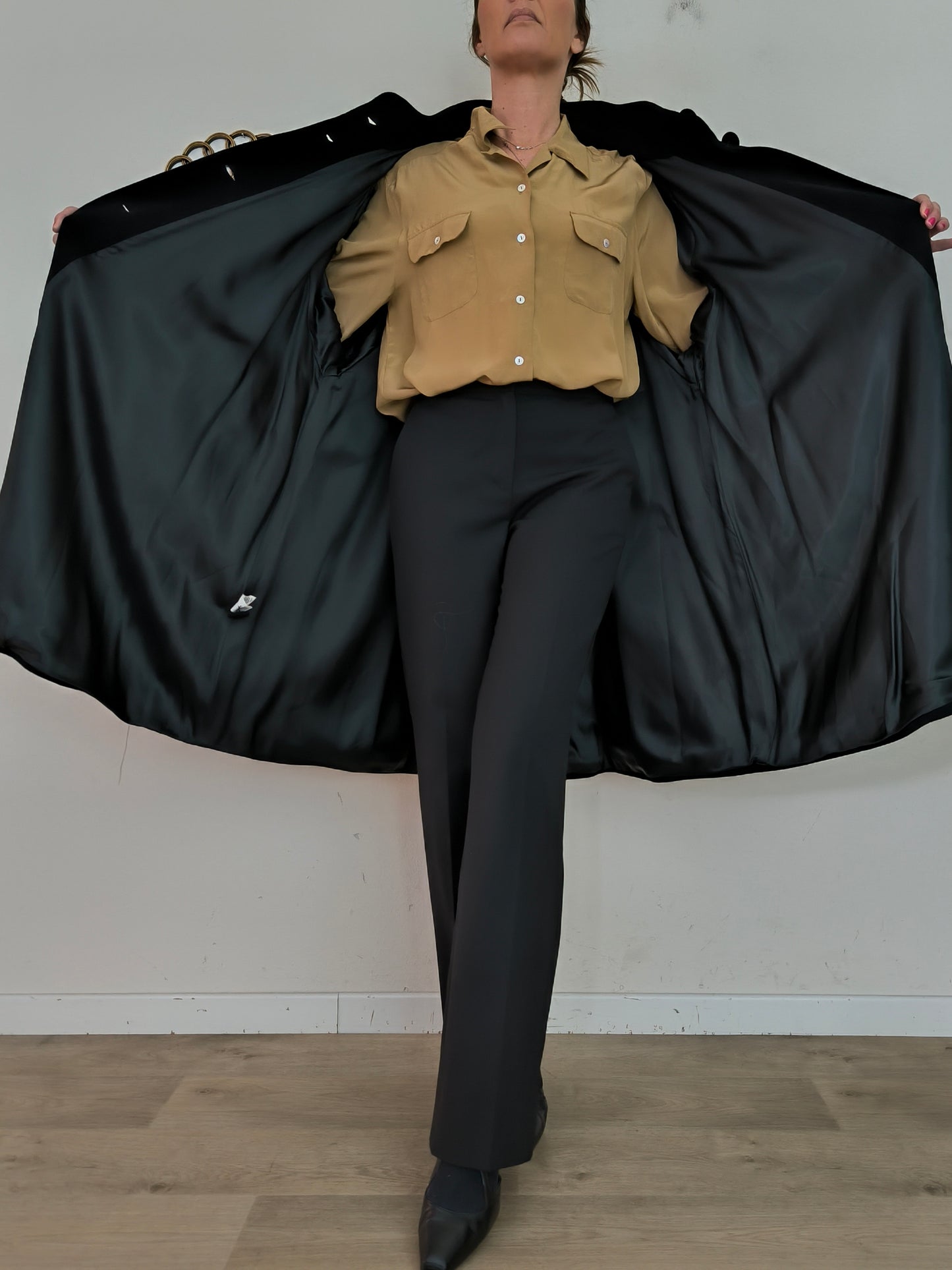 Cappotto Luciana Lazzari in lana e cashmere nero tg L