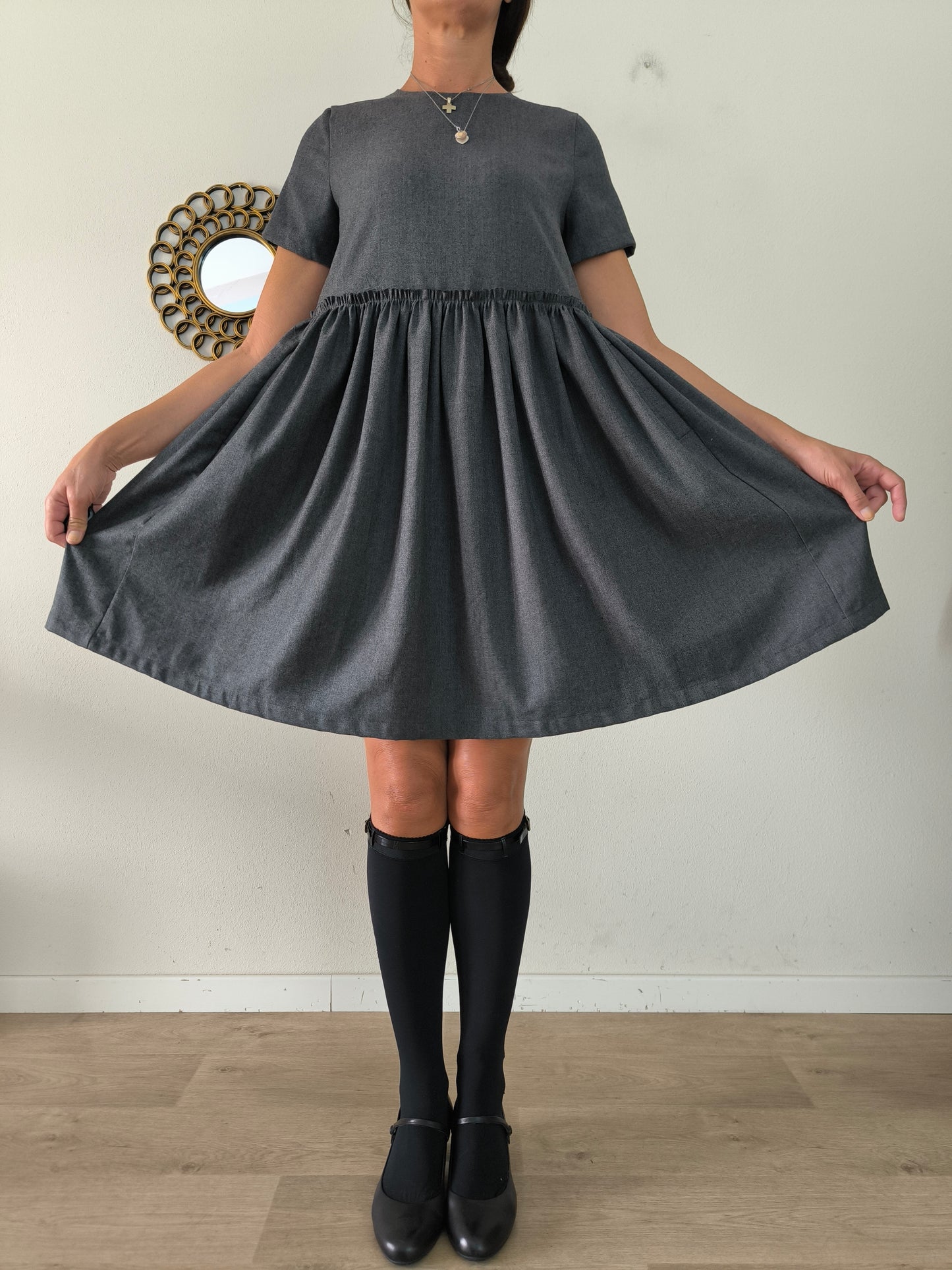 Doll's dress Semicouture 1 in misto lana grigio