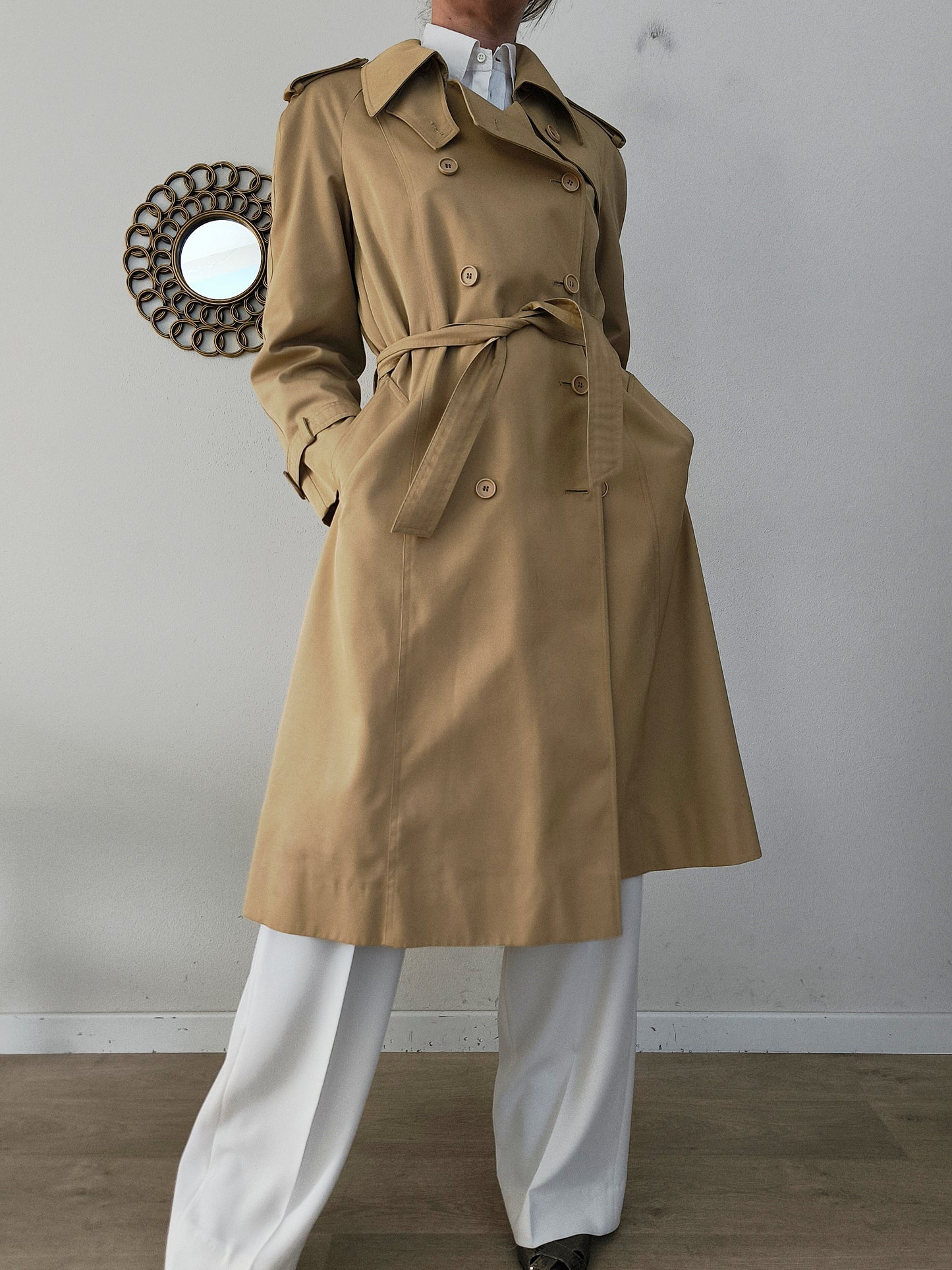 Trench impermeabile vintage sabbia tg M