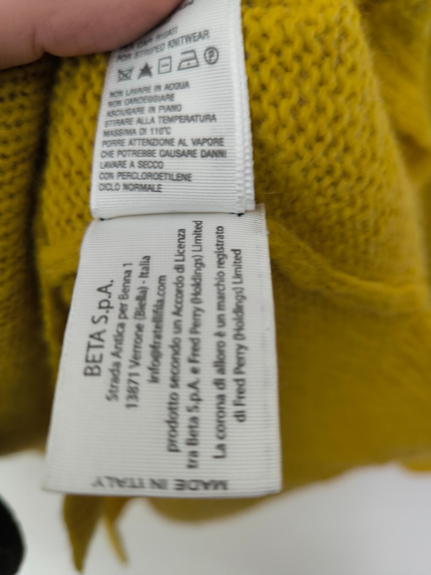 Fred Perry maglioncino senape tg M