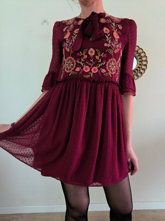 Abito ricamato Zara tg S