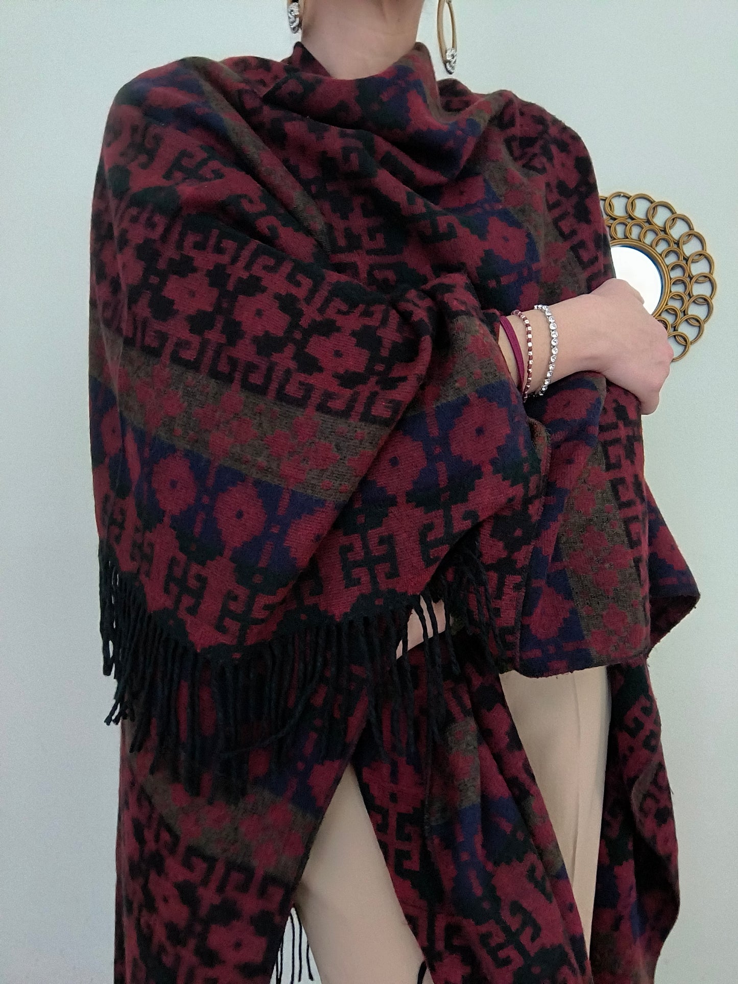 Mantella vintage borgogna