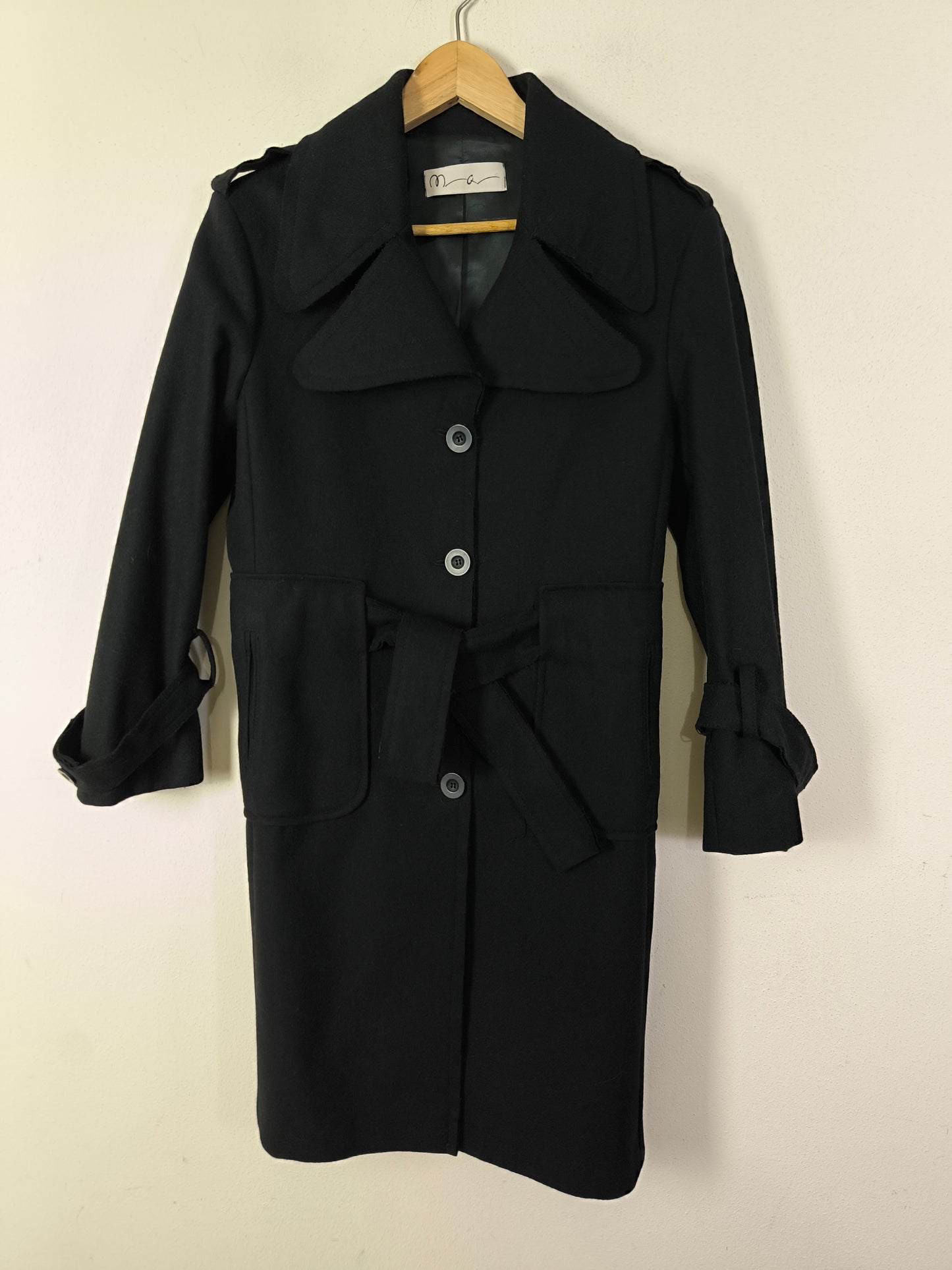 Cappotto caban nero lana e cashmere