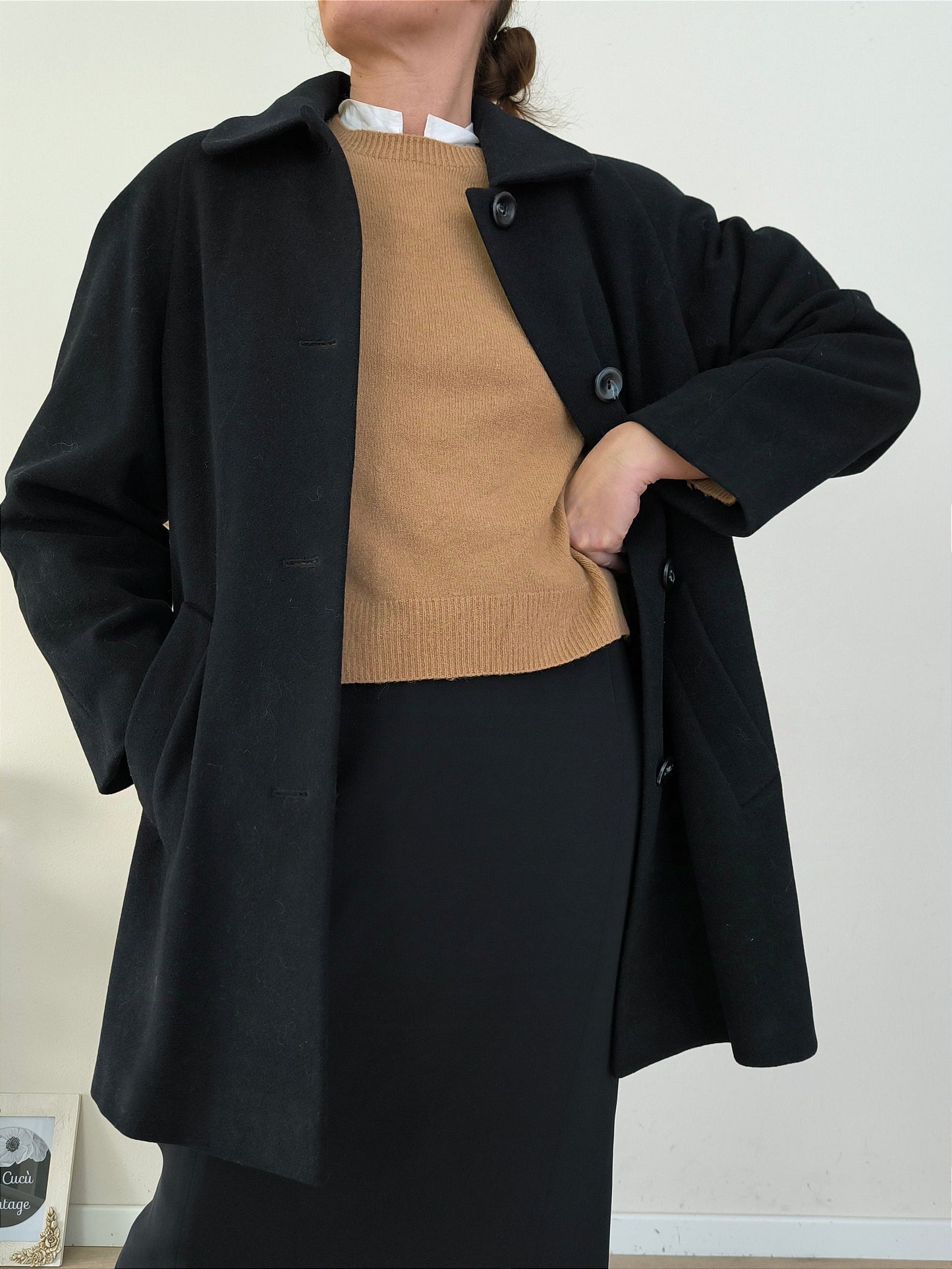 Cappotto nero in lana Marks&Spencer