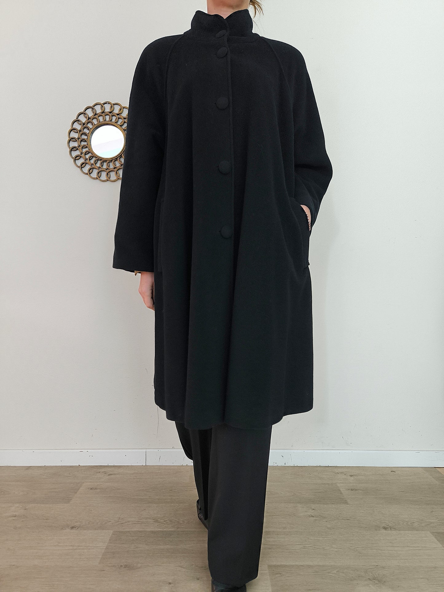 Cappotto Luciana Lazzari in lana e cashmere nero tg L