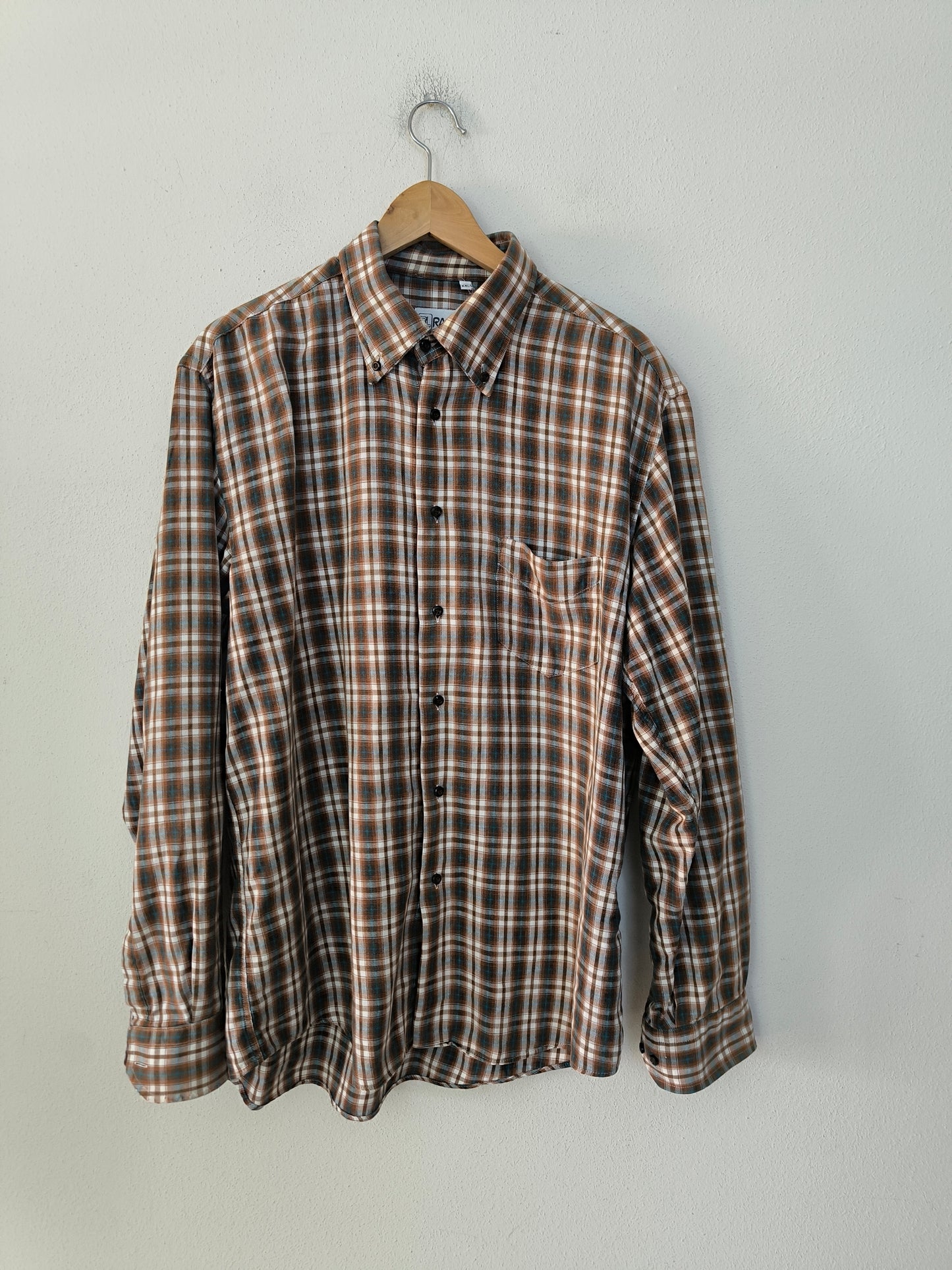 Camicia a scacchi marrone vintage XXL