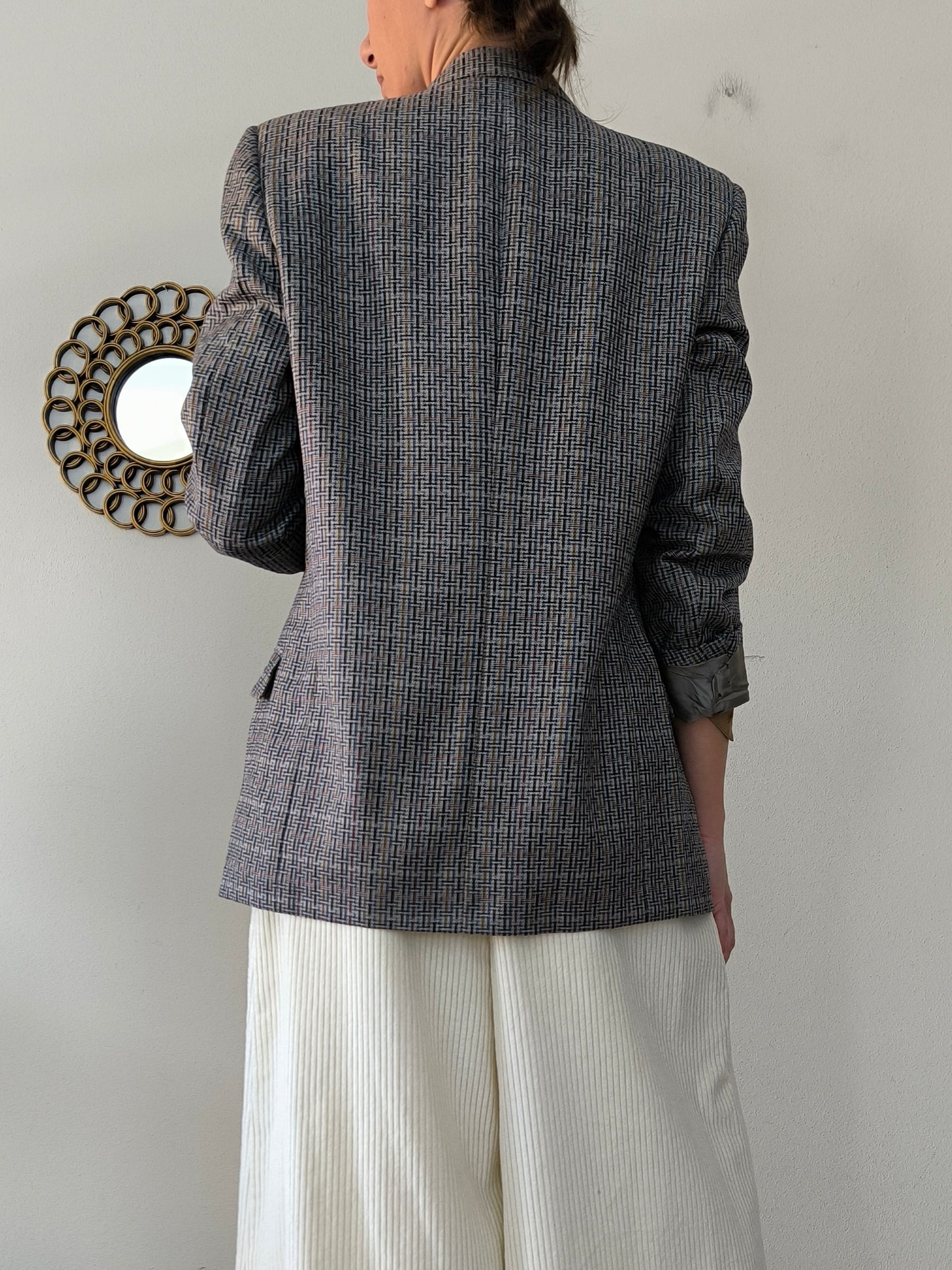 Blazer Lebole fantasia tetris su base grigia