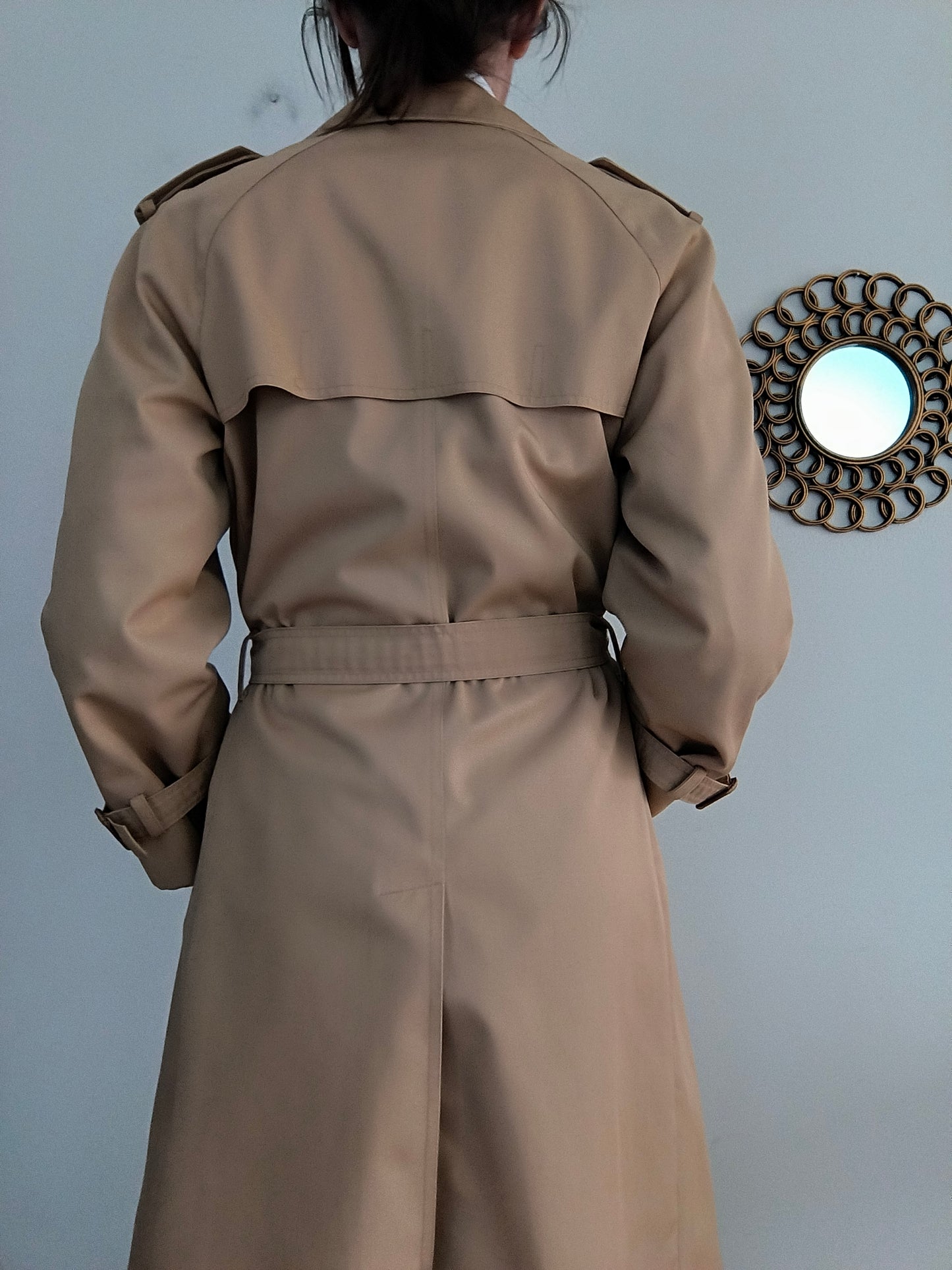 Trench impermeabile vintage sabbia tg M