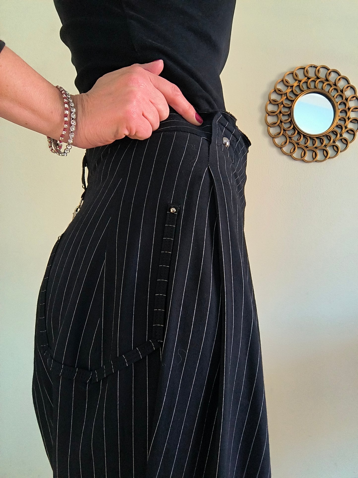 Gonna pantalone gessata High-Everywaycouture.com