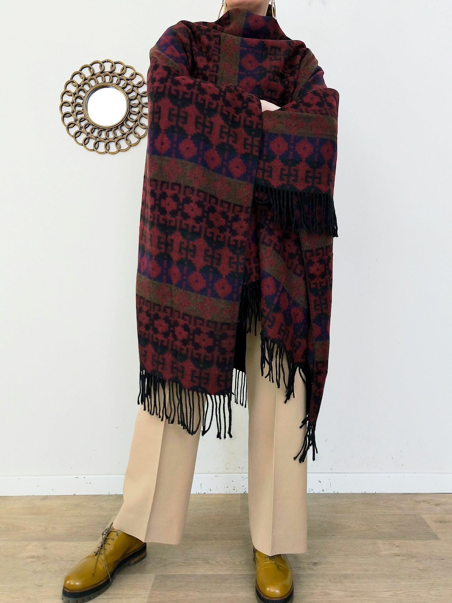 Mantella vintage borgogna