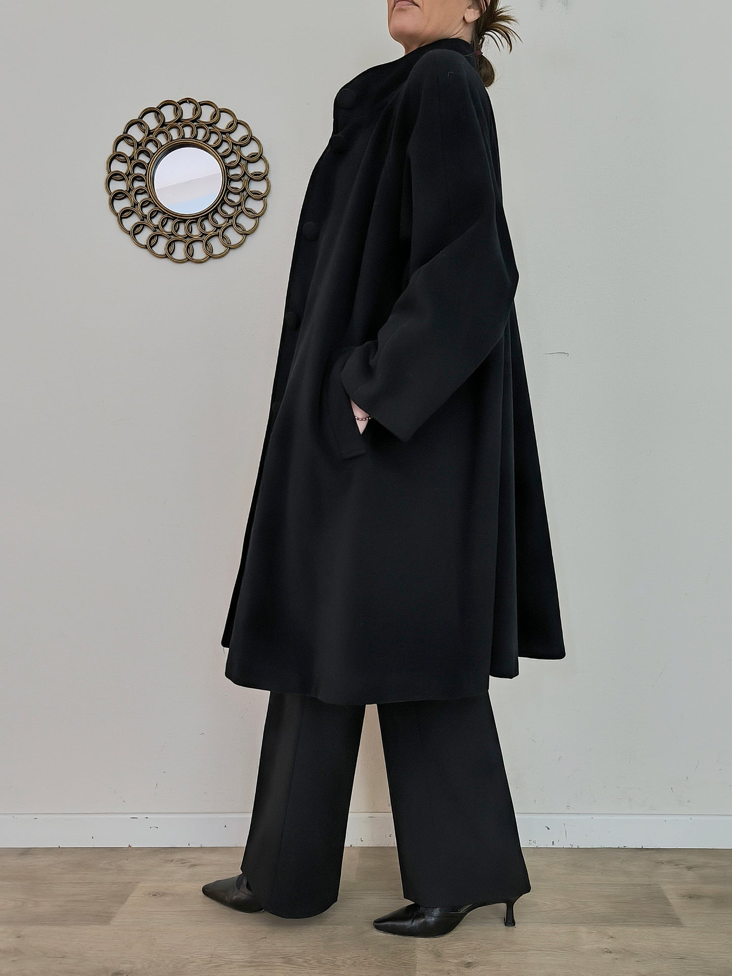 Cappotto Luciana Lazzari in lana e cashmere nero tg L
