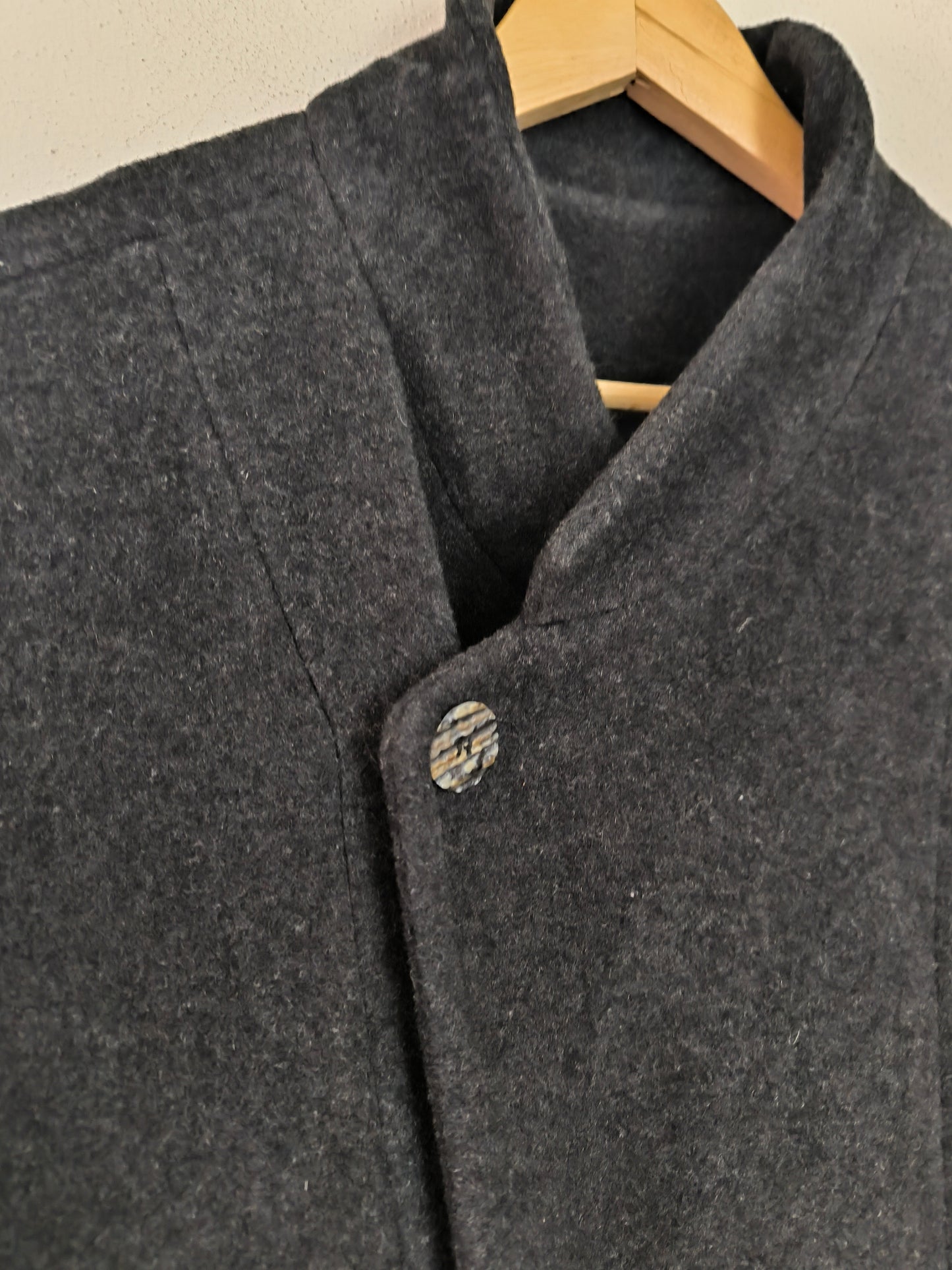 Cappotto vintage oversize nero in lana