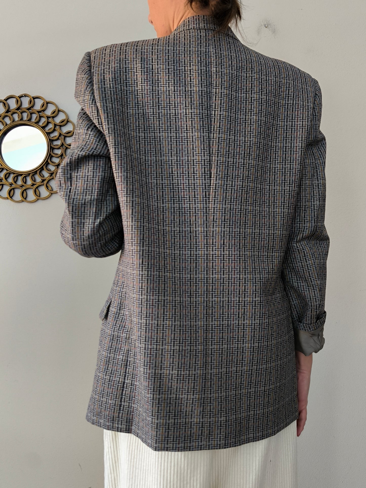 Blazer Lebole fantasia tetris su base grigia