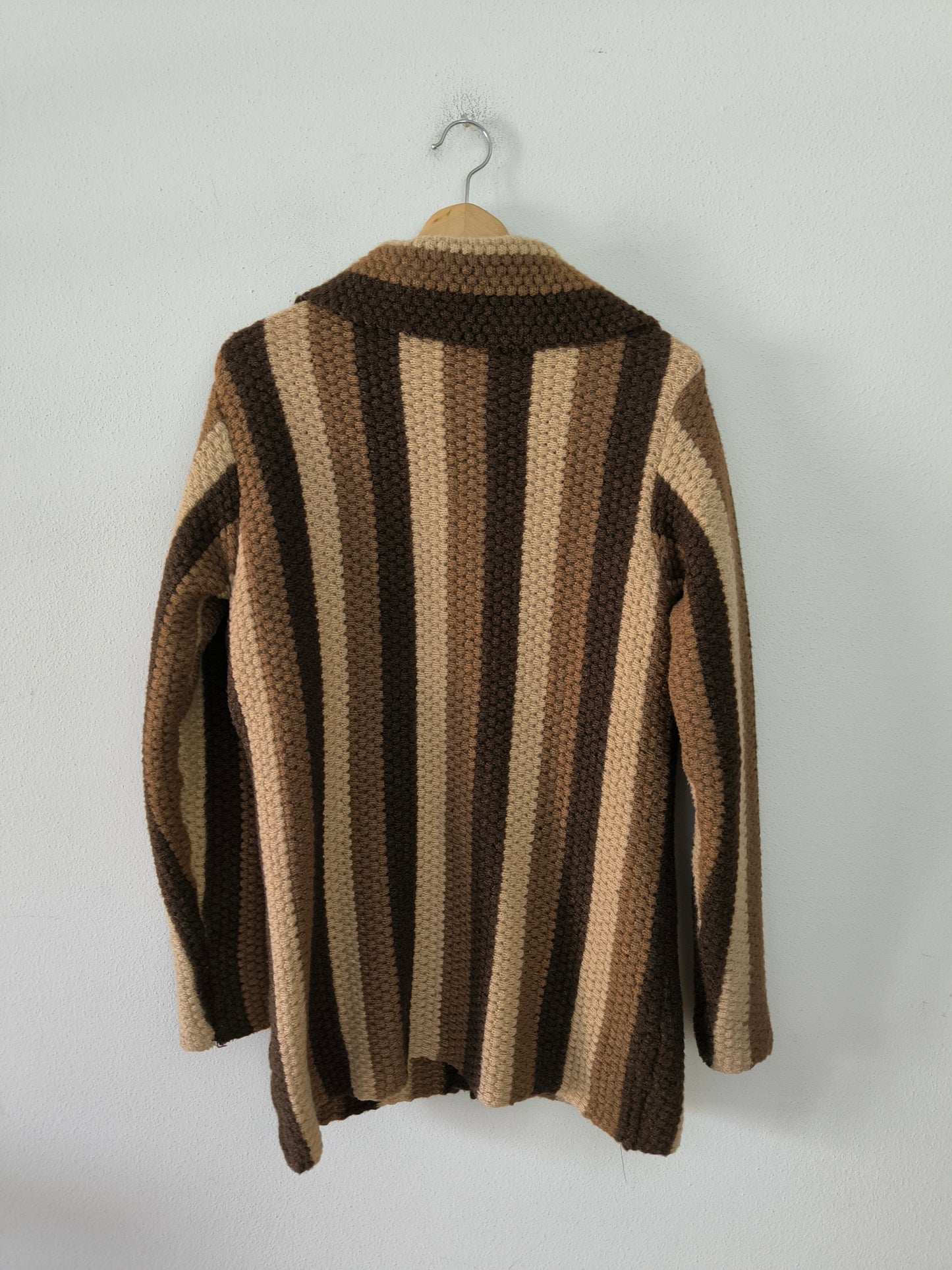 Cardigan vintage a righe marrone