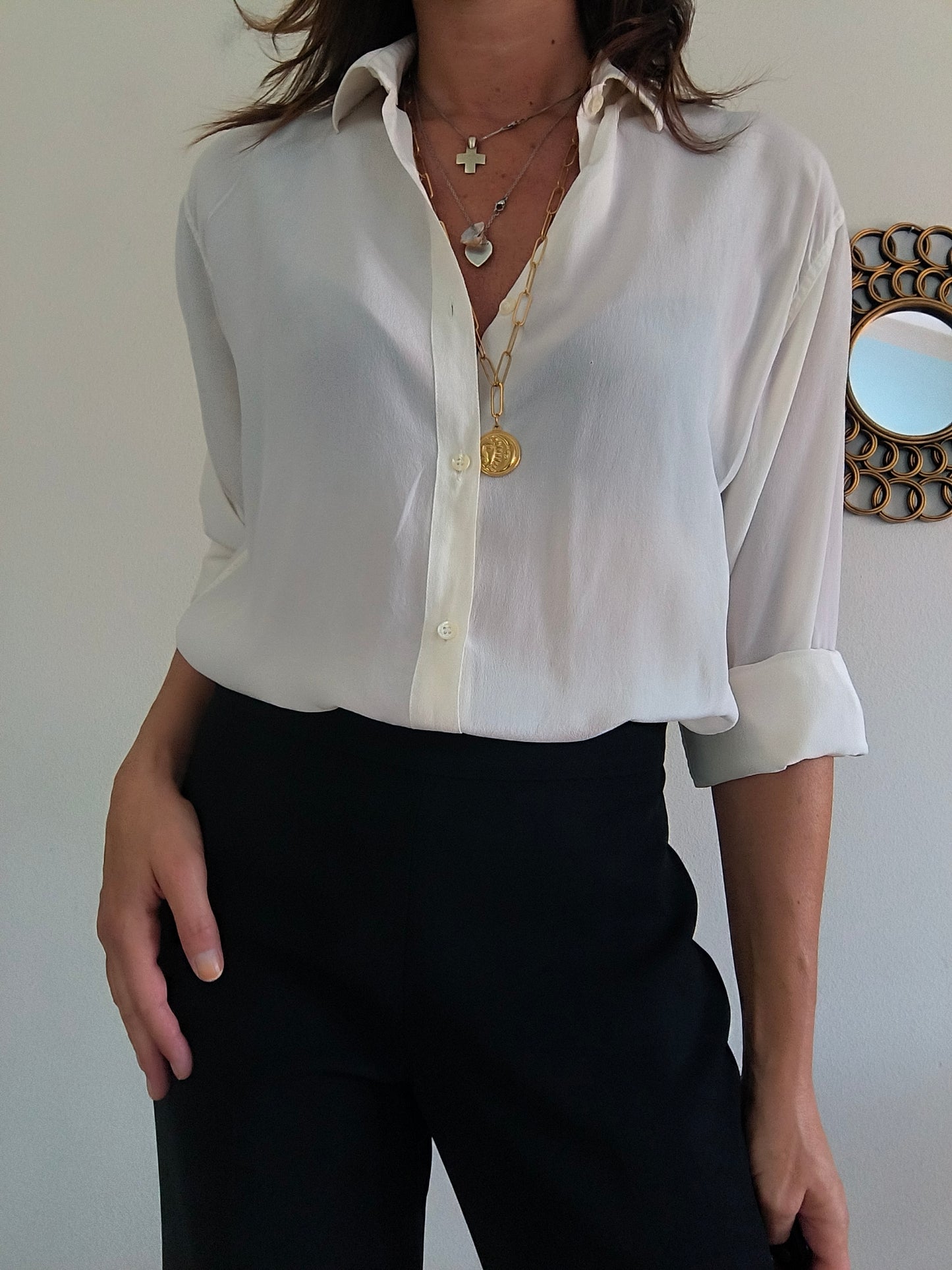 Camicetta bianca Rinaldi in seta