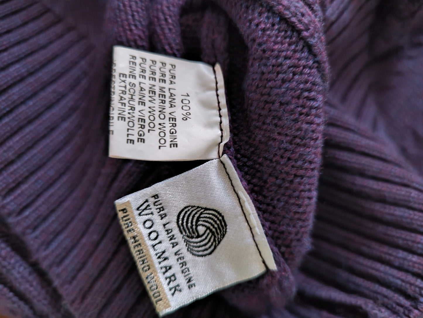 Maglione dolcevita pura lana merino tg M