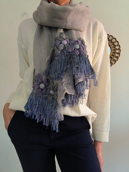 Sciarpa foulard Saldarini grigio