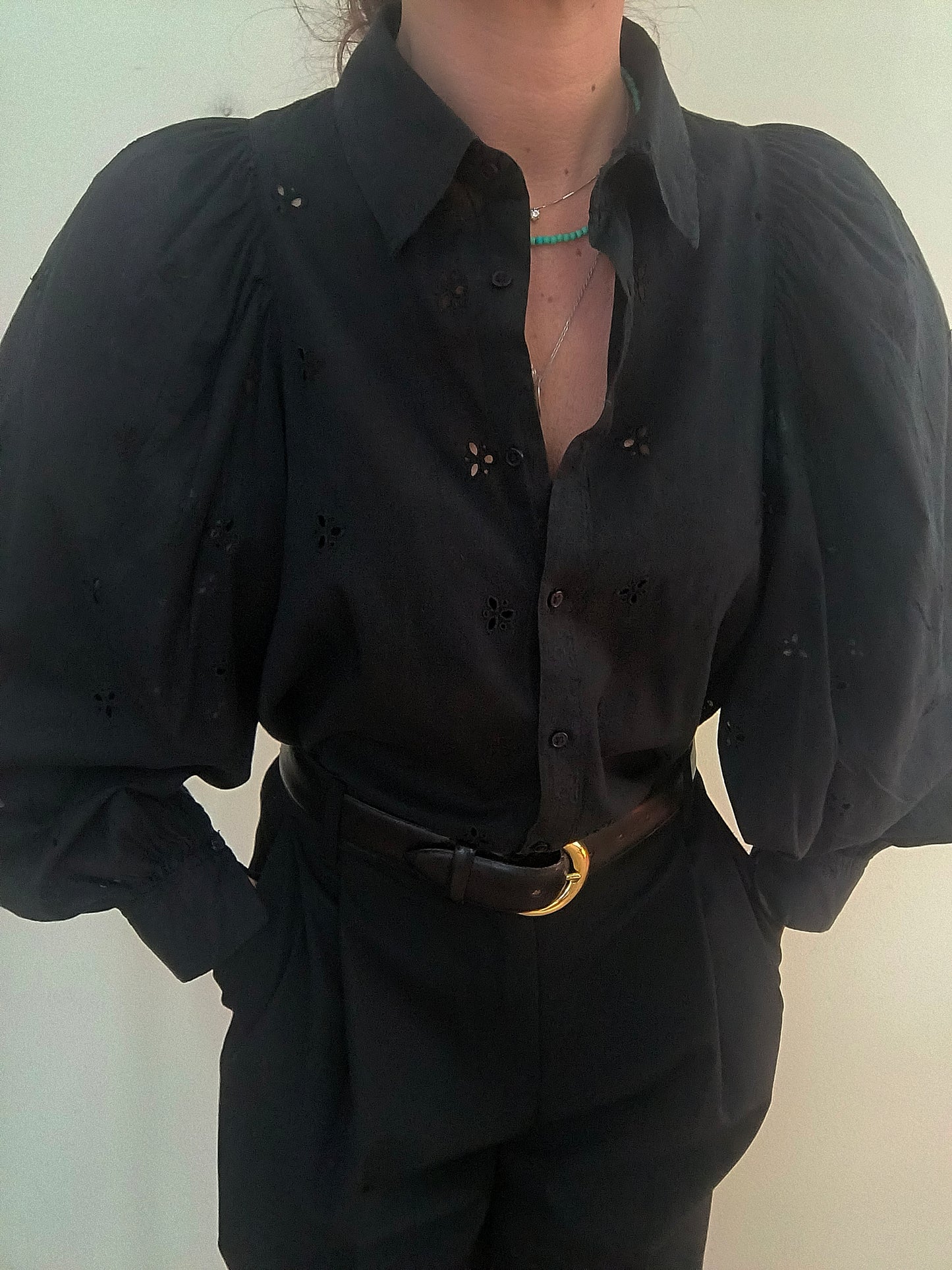 Camicetta Baby Angel in san gallo nera