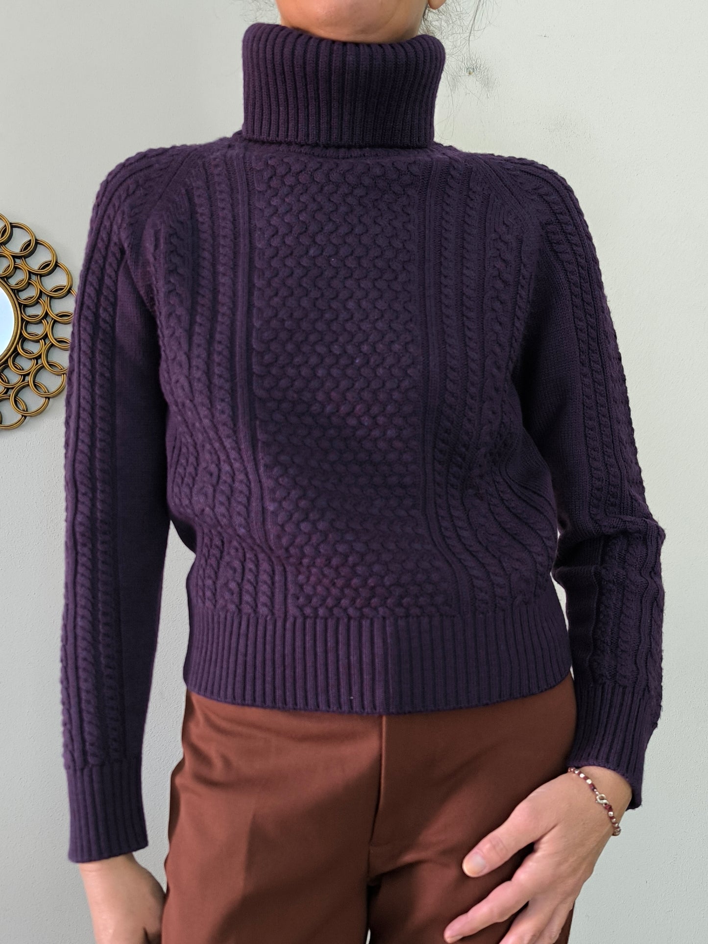 Maglione dolcevita pura lana merino tg M