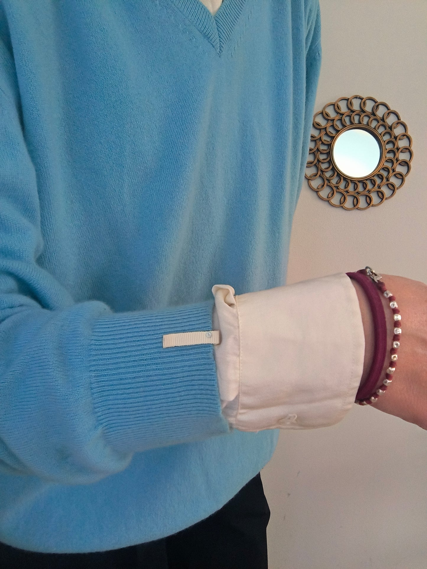 Maglione cashmere celeste tg 56