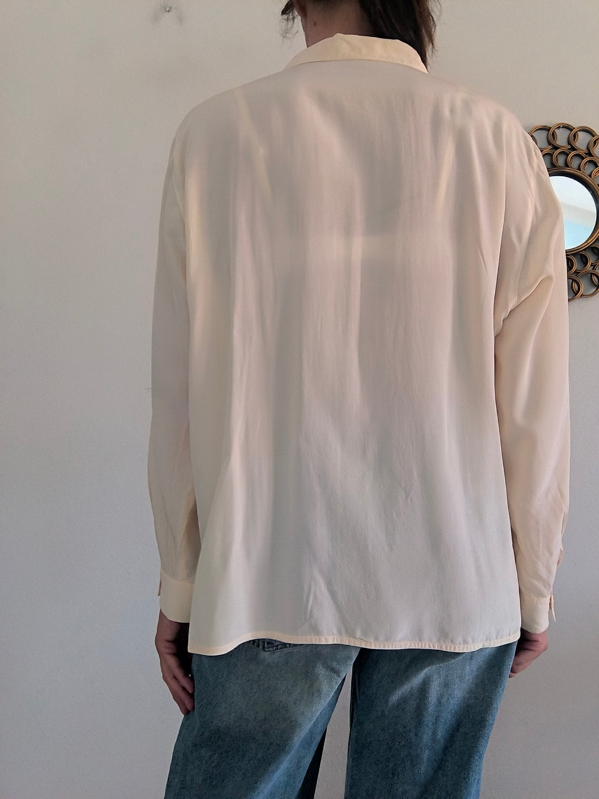Camicia pura seta panna