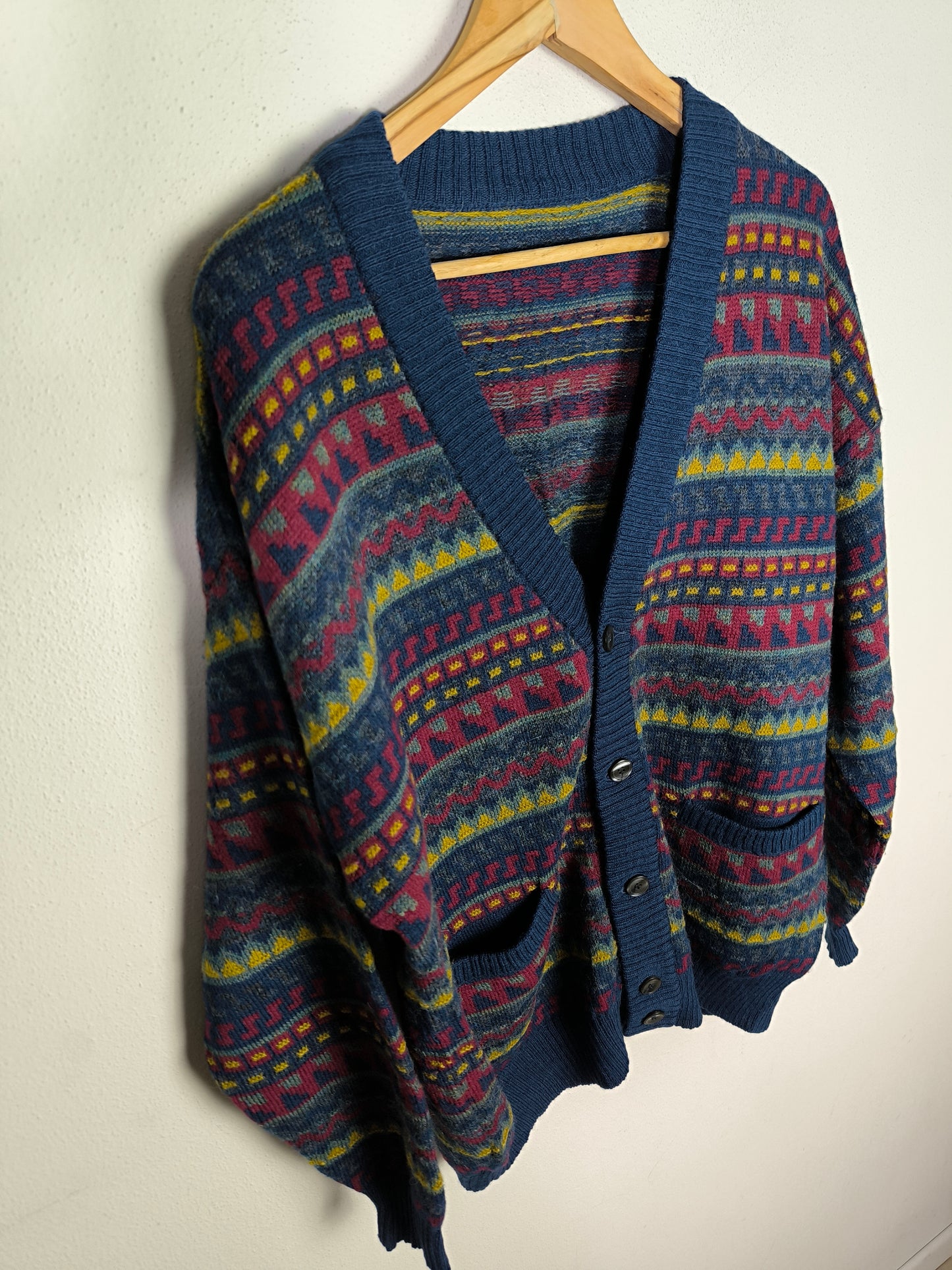 Cardigan fantasia in lana e alpaca peruviana