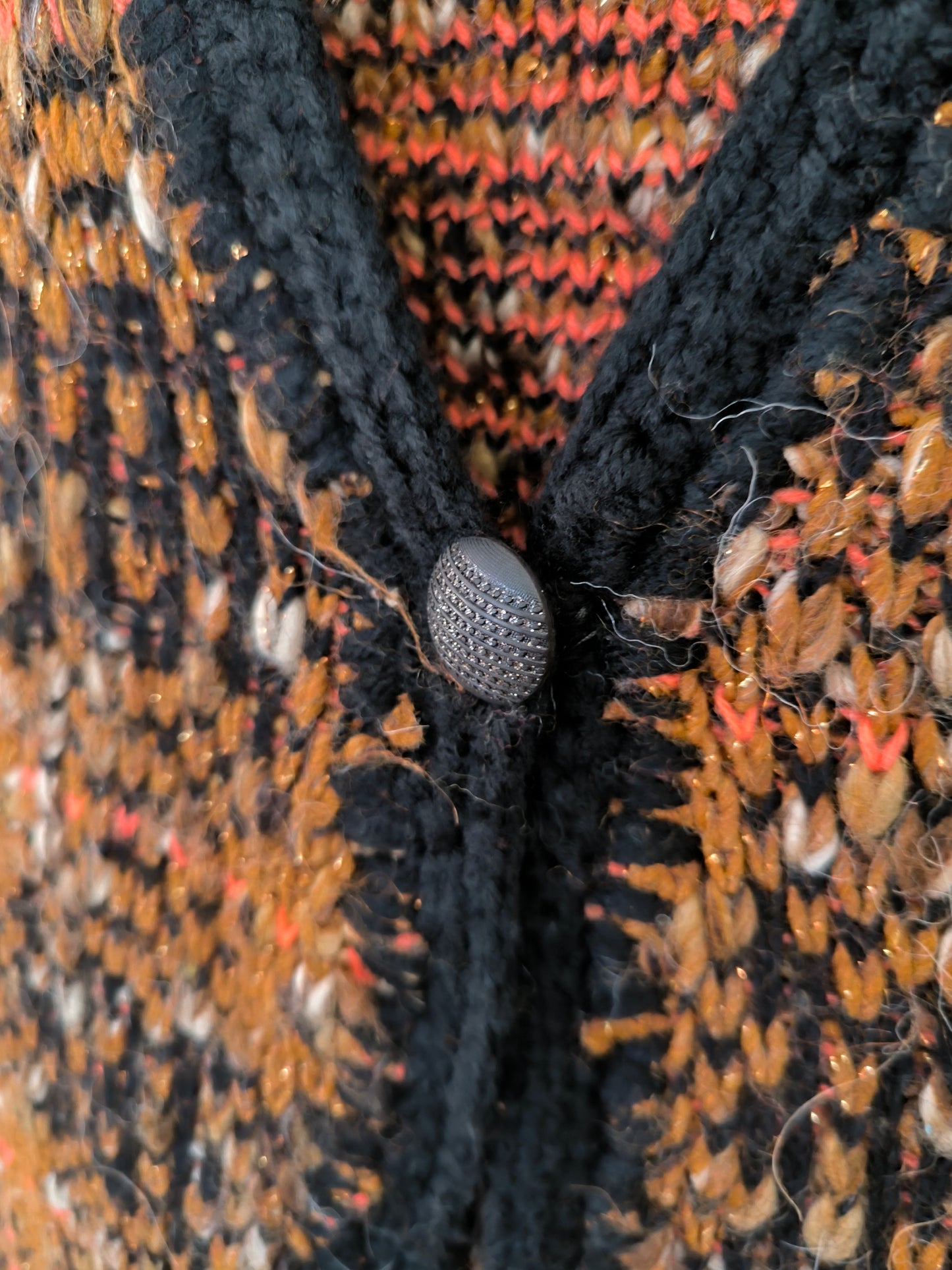 Gilet handknitted melange marrone