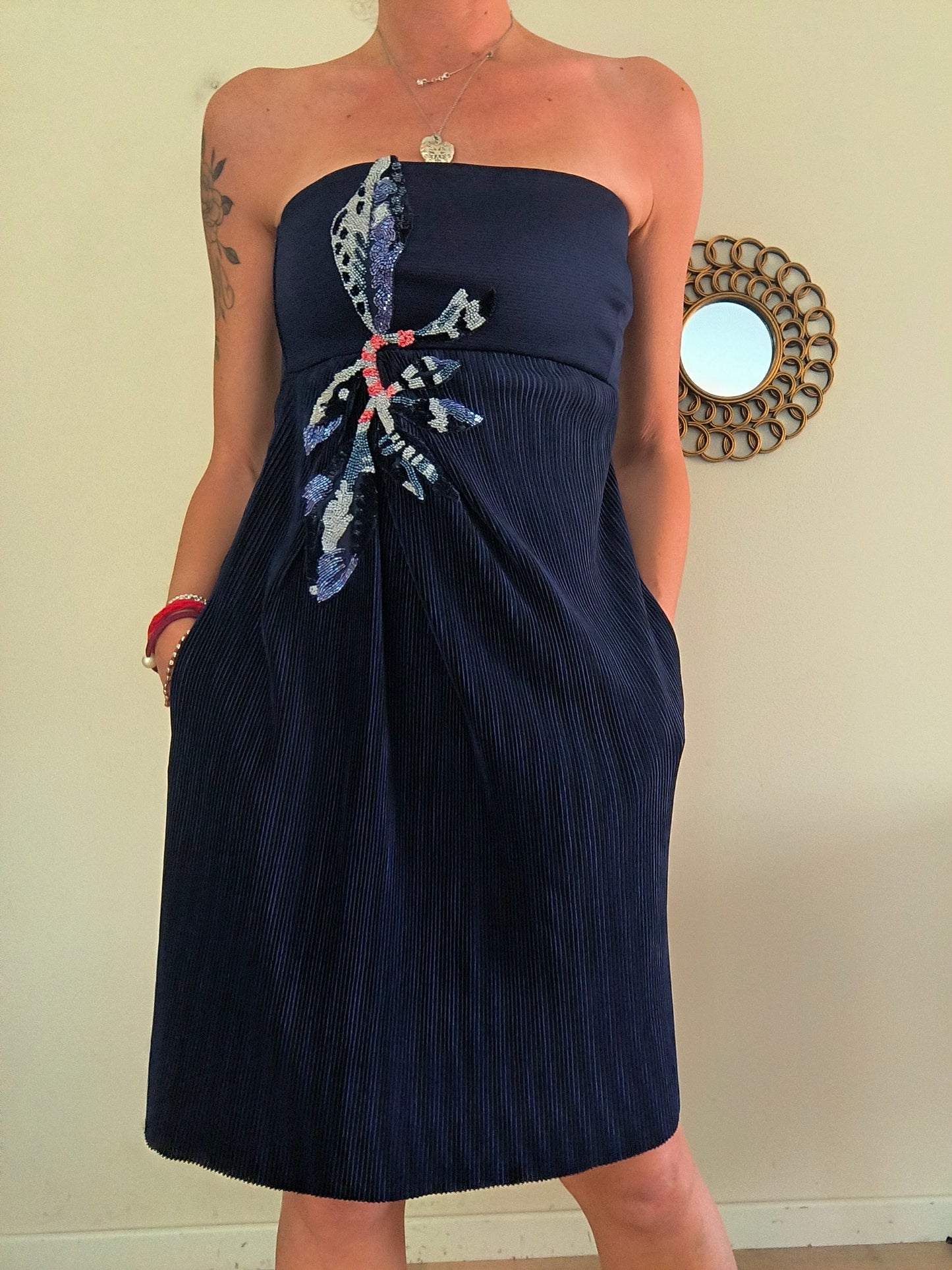 Giorgio Armani strapeless dress blu