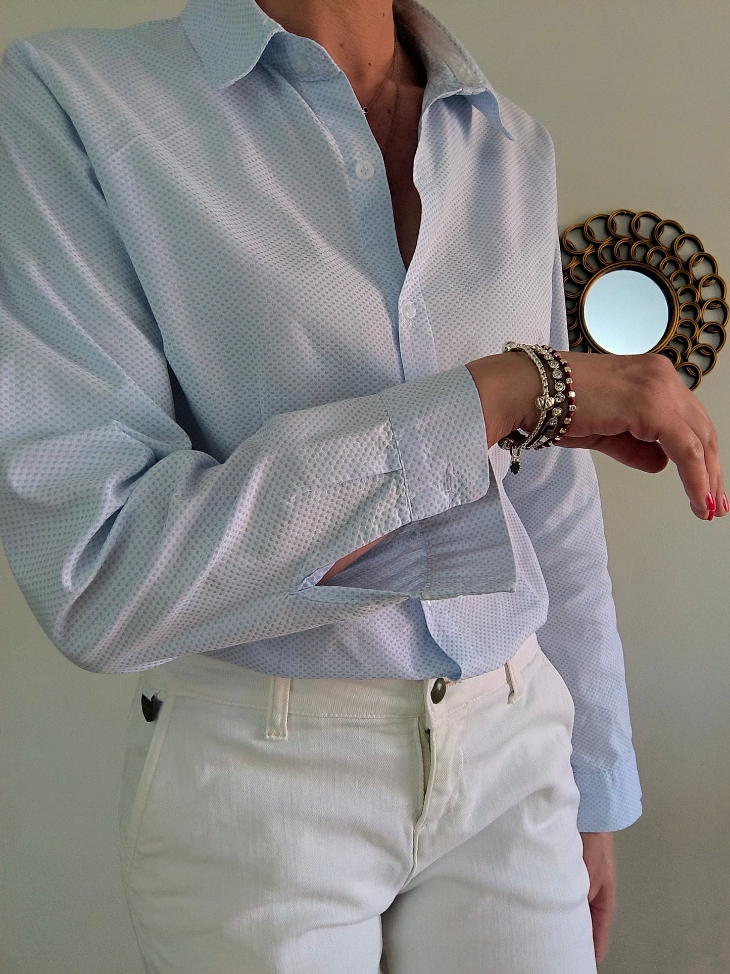 Camicetta Forte dei Marmi a cuoricini azzurri