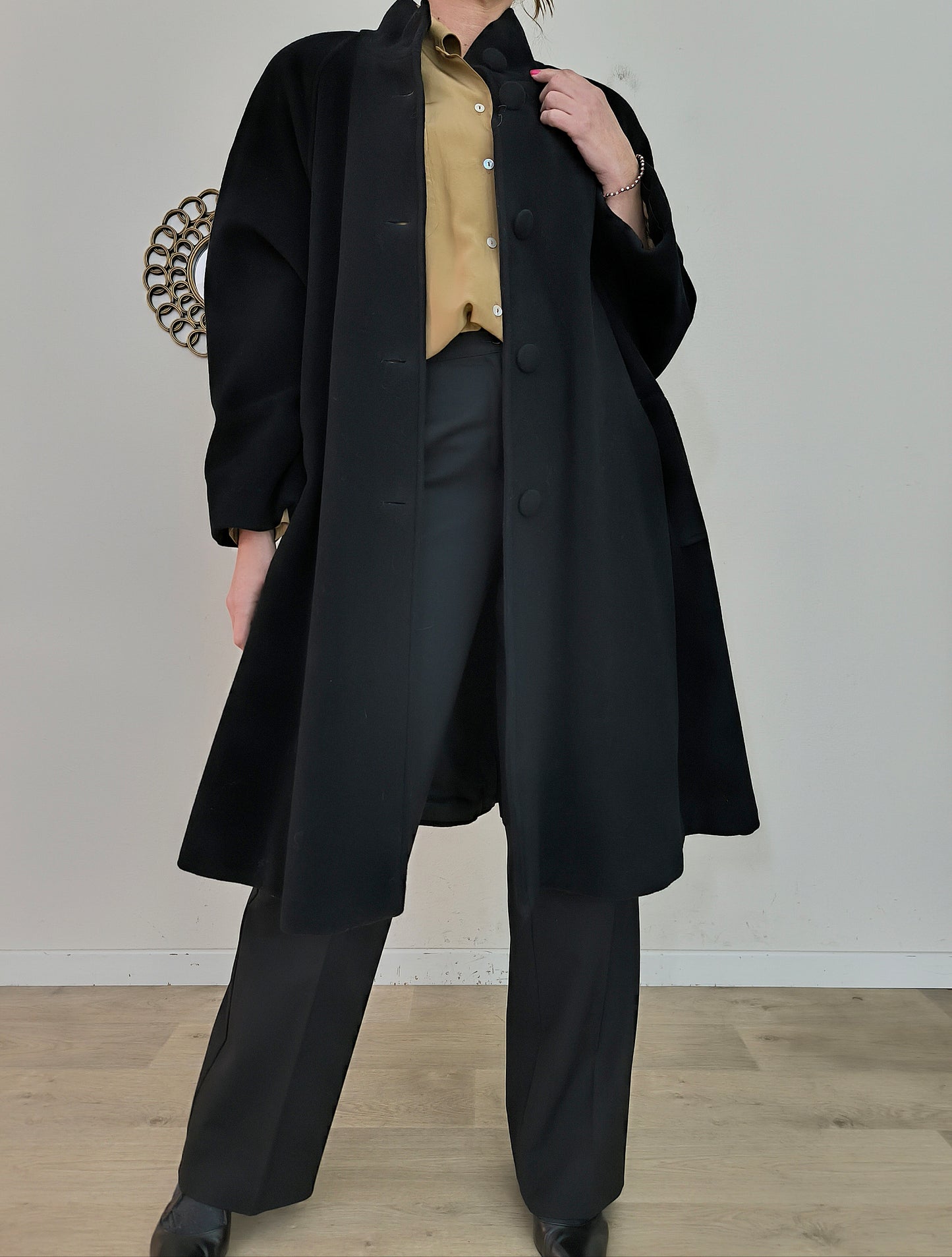 Cappotto Luciana Lazzari in lana e cashmere nero tg L