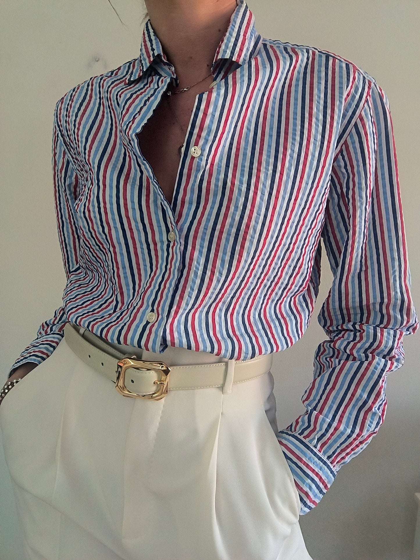 Camicia rigata Bianchi
