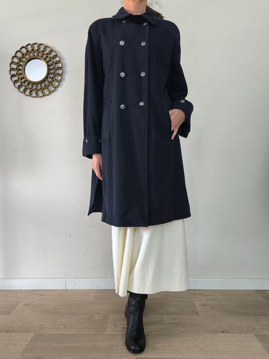 Cappotto Alessandra Alpi blu in lana e cashmere